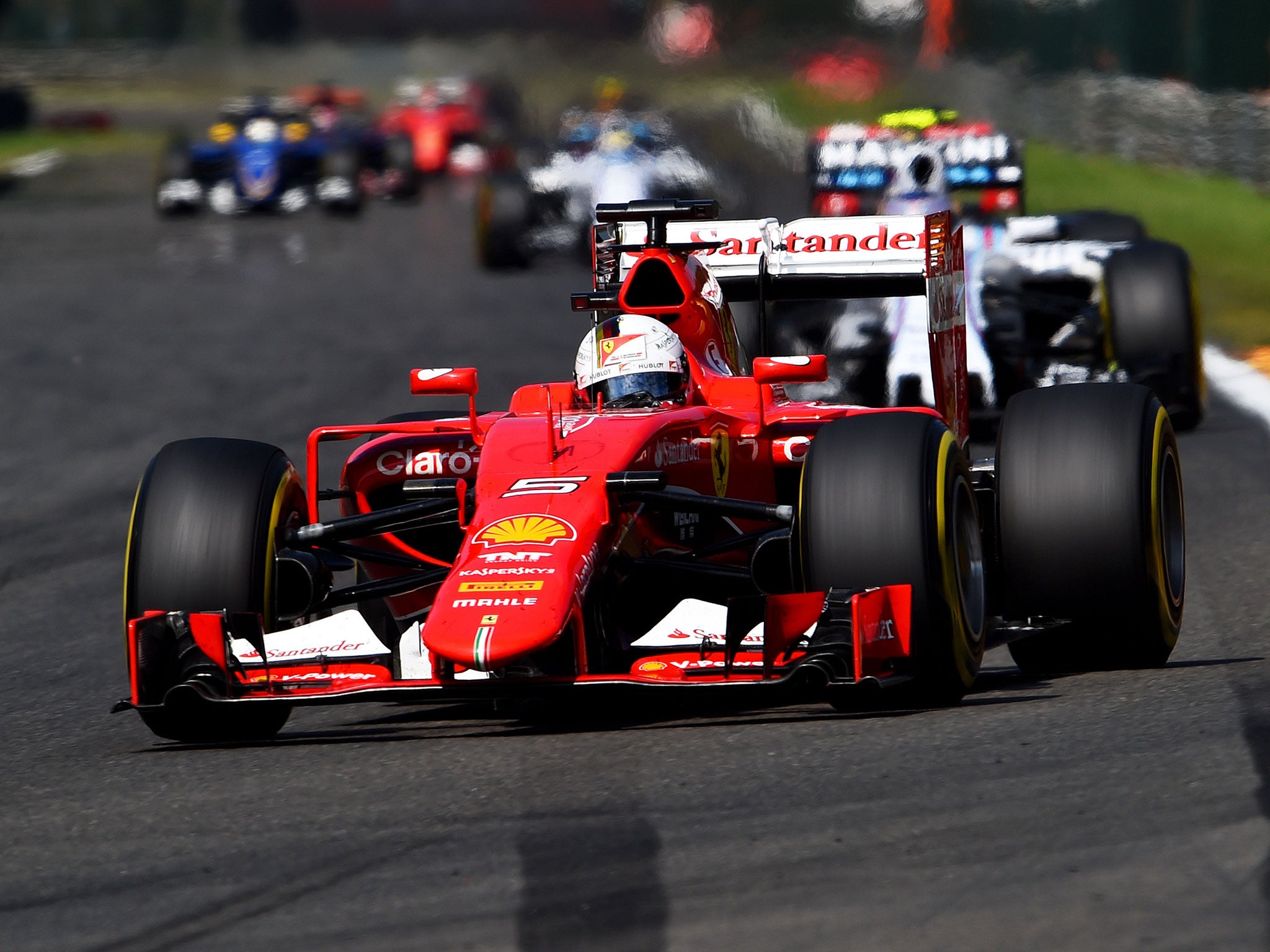 Sebastian Vettel suffered a late puncture to drop down to 12th