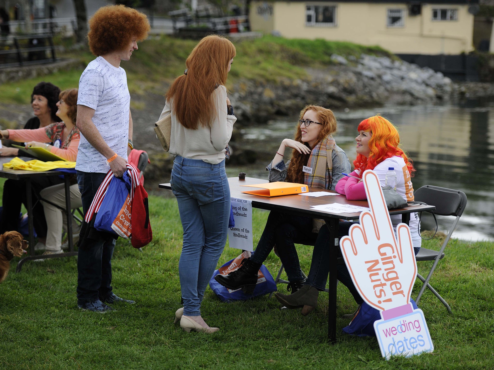 Redheads queue to enter competitions at the Irish Redhead Convention