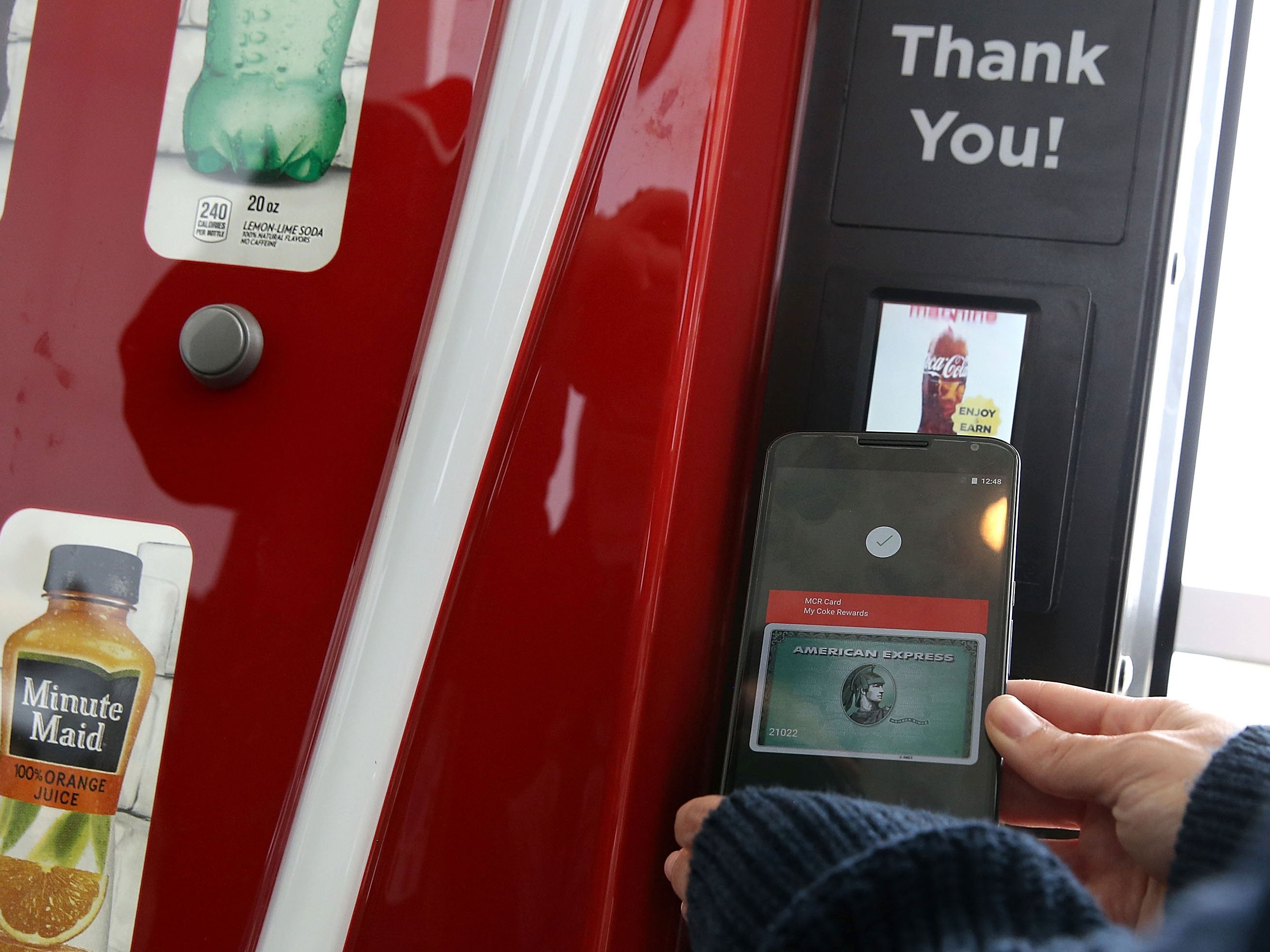 Android Pay is demonstrated during the 2015 Google I/O conference on May 28, 2015 in San Francisco, California