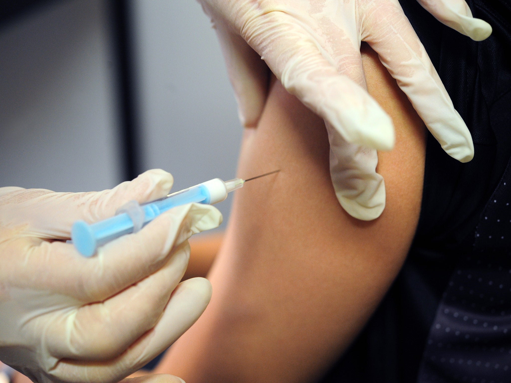 A child being vaccinated