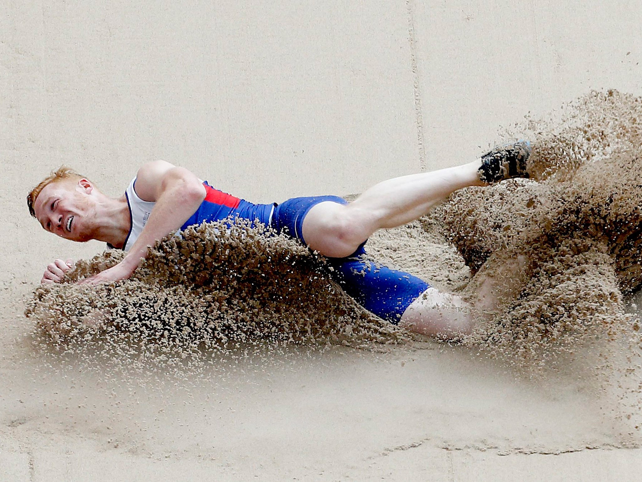 Greg Rutherford competes in the men's Long Jump qualification during the Beijing 2015 IAAF World Championships