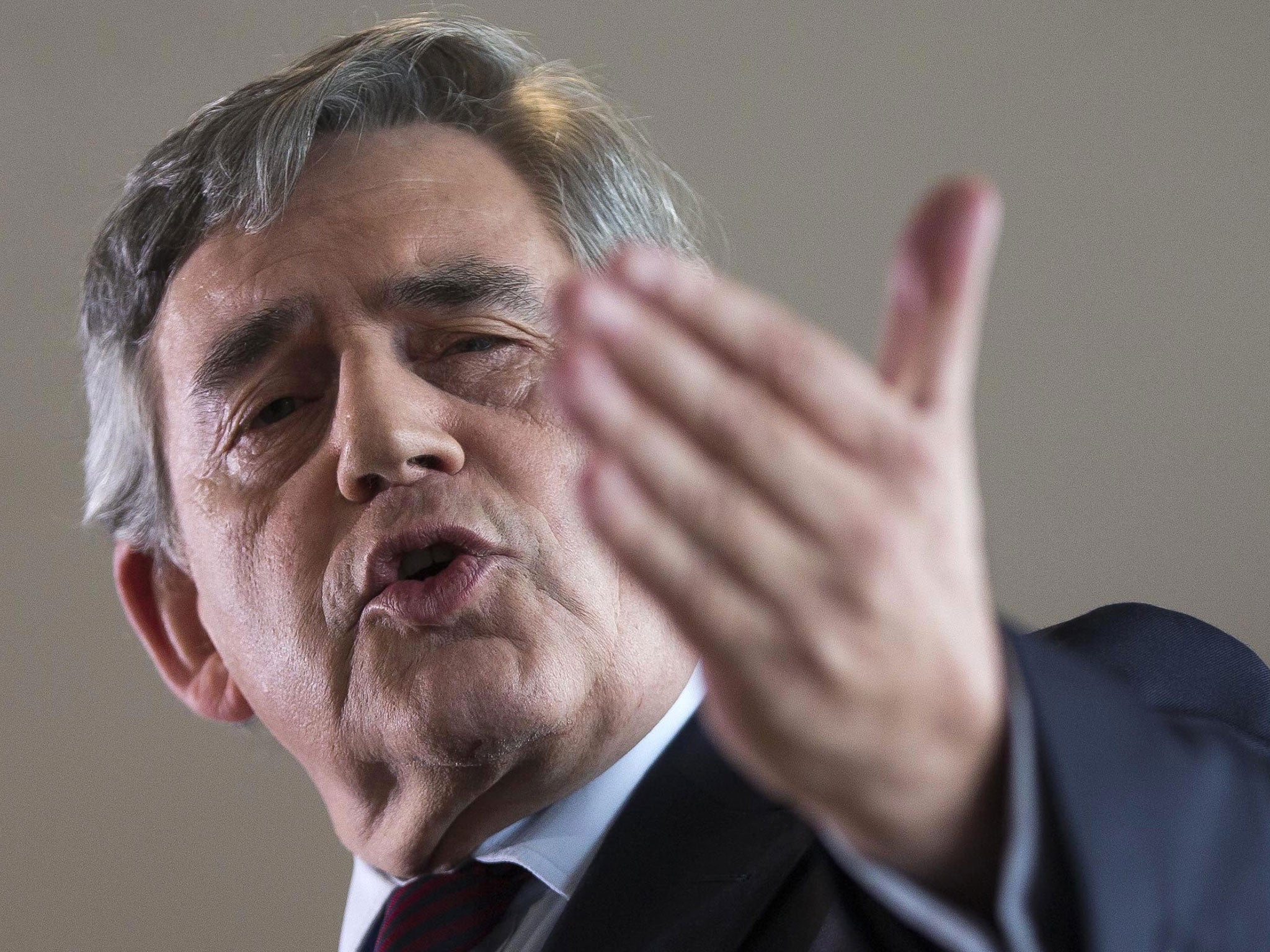 Gordon Brown delivers a speech on the Labour Party's leadership election in London, Britain August 16, 2015