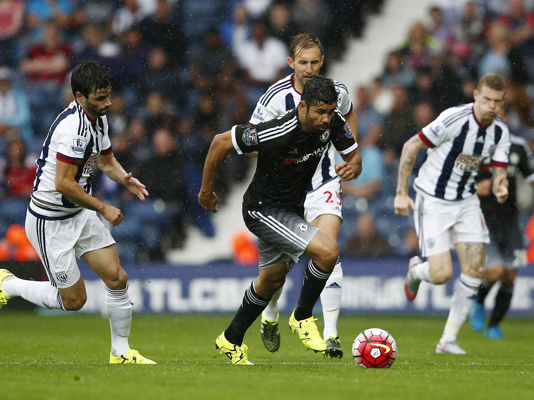 Chelsea striker Diego Costa in action against West Brom