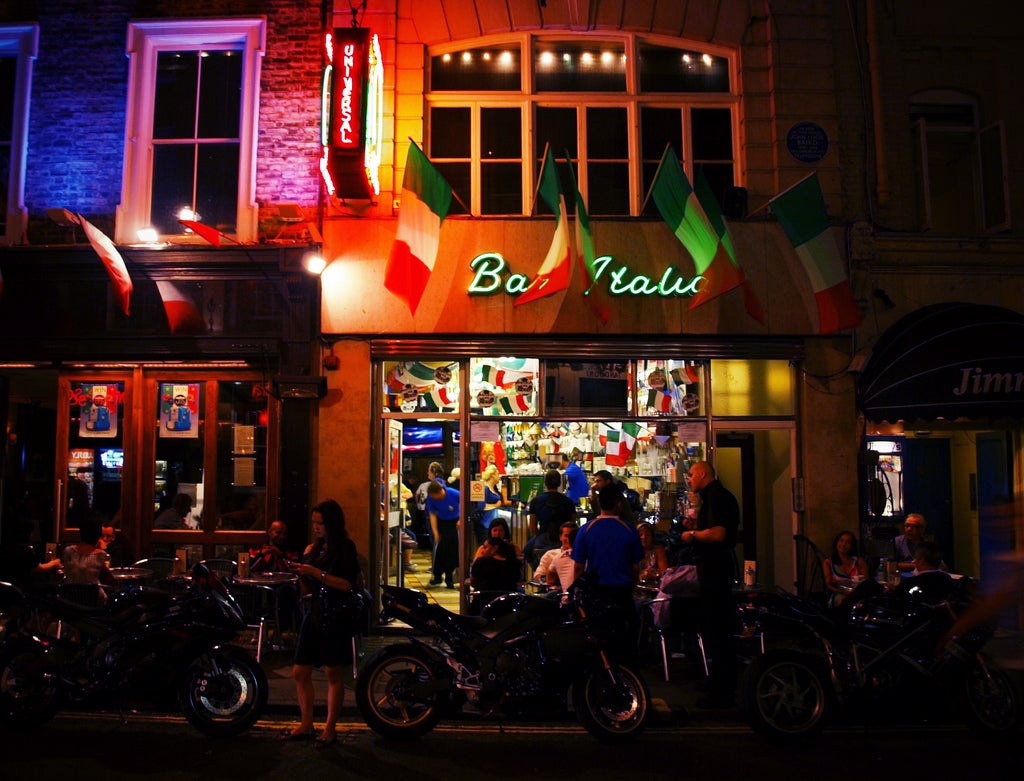 Bar Italia, a longstanding fixture of Soho