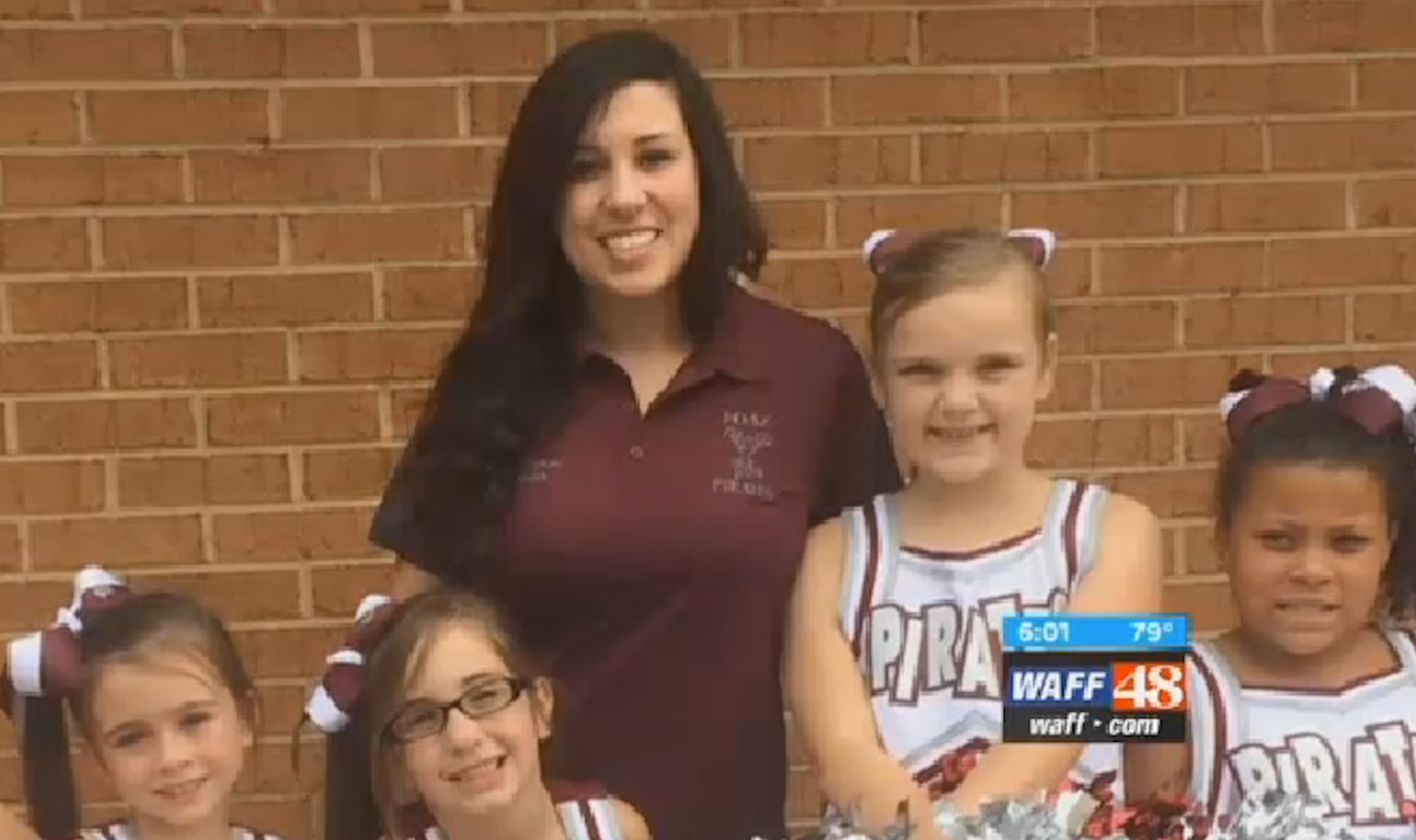 Kayleigh Tipton and her cheerleading squad.