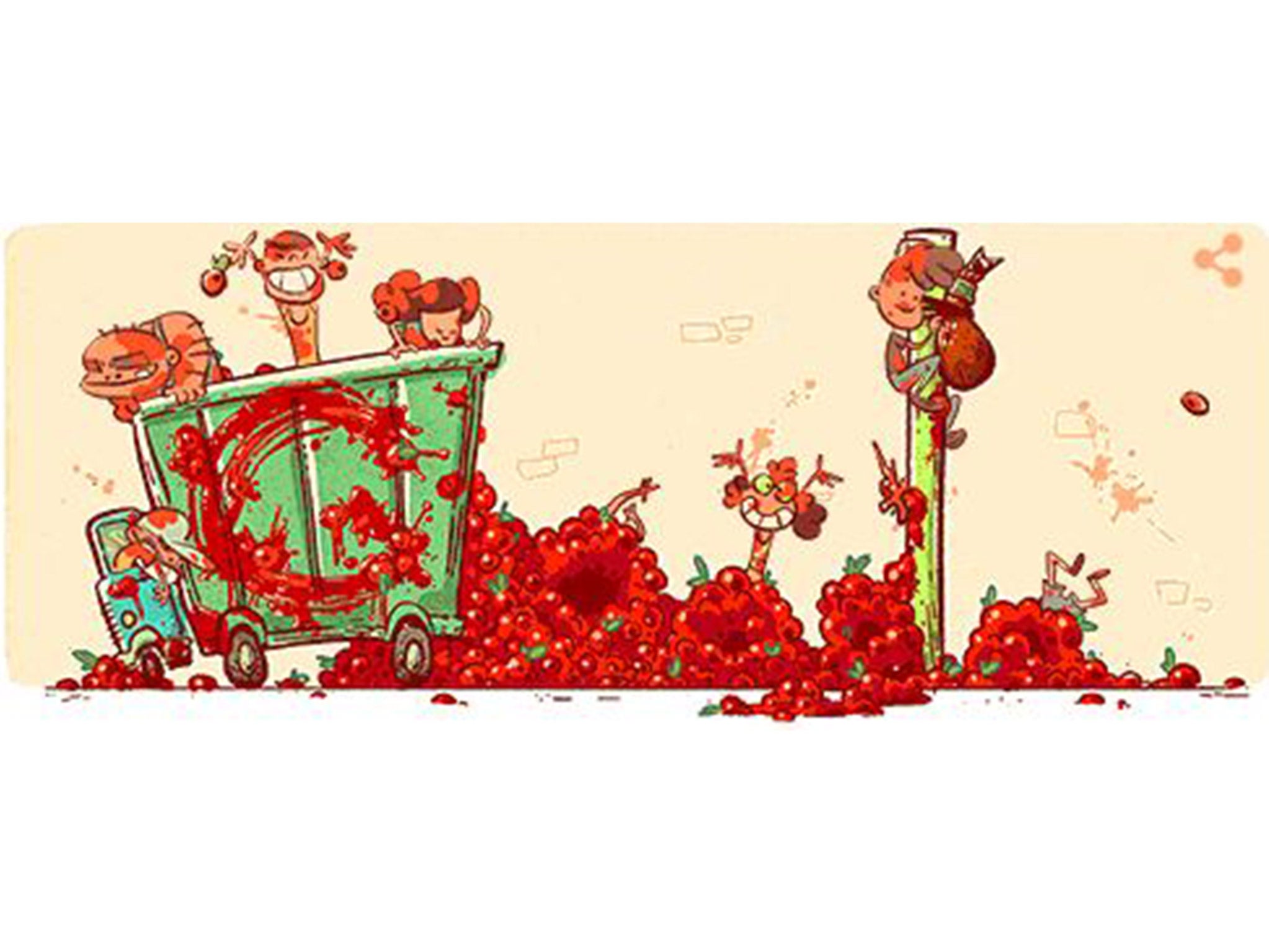 The latest Google Doodle marks the Tomatina fesitval