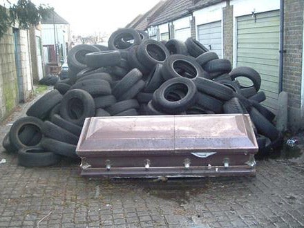 Council workers had to check that the coffin was empty before disposing of it