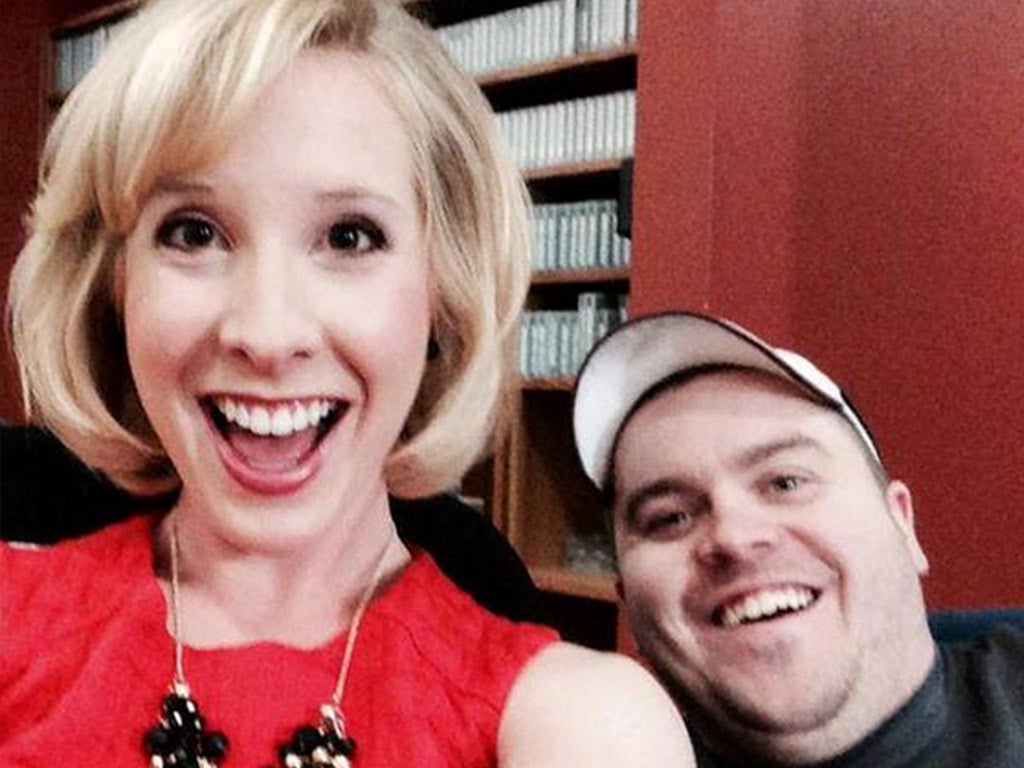 Journalists Alison Parker and Adam Ward, who were killed after a gunman opened fire during a live broadcast in Virginia