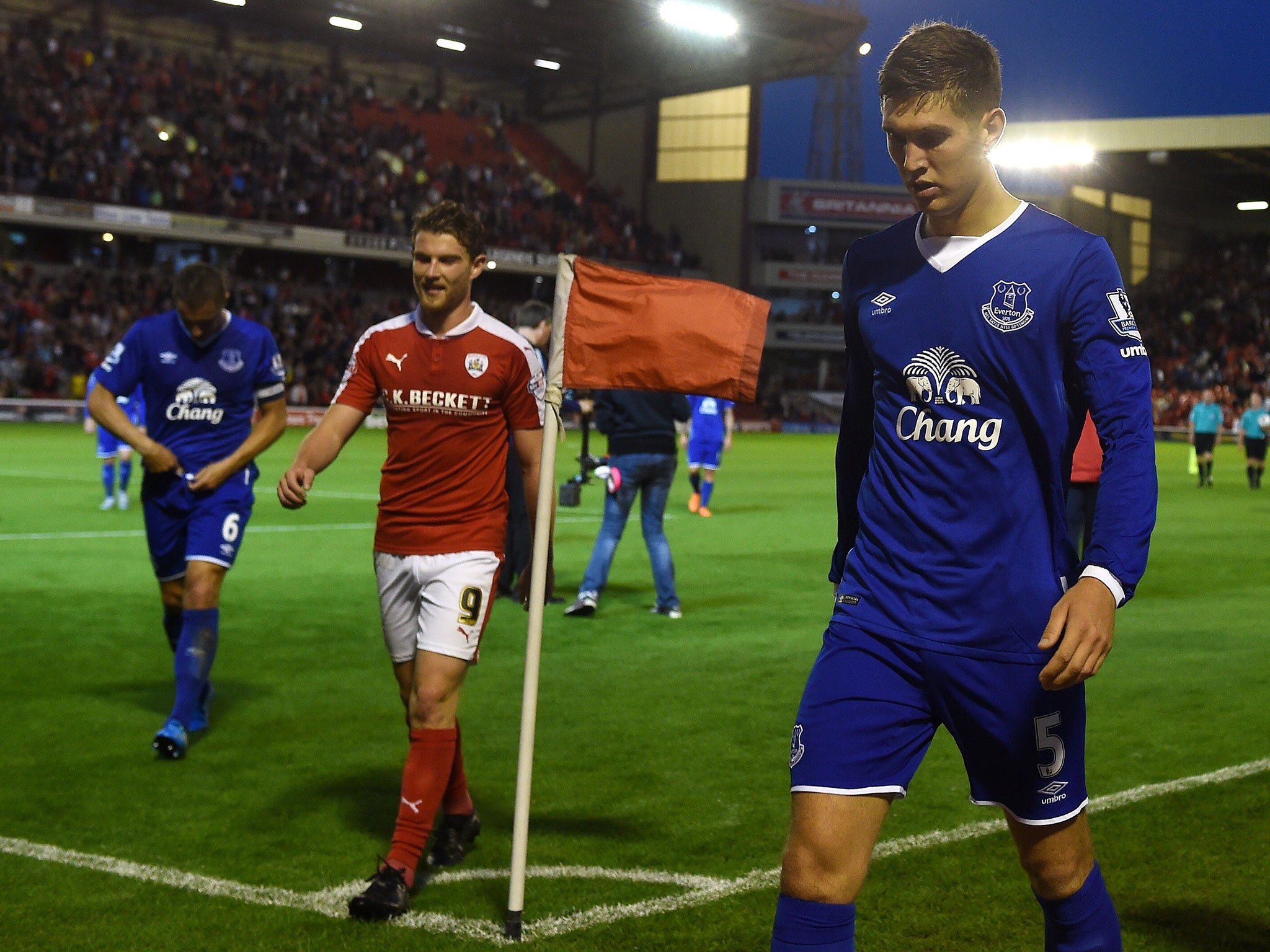 John Stones during Everton's match at Barnsley