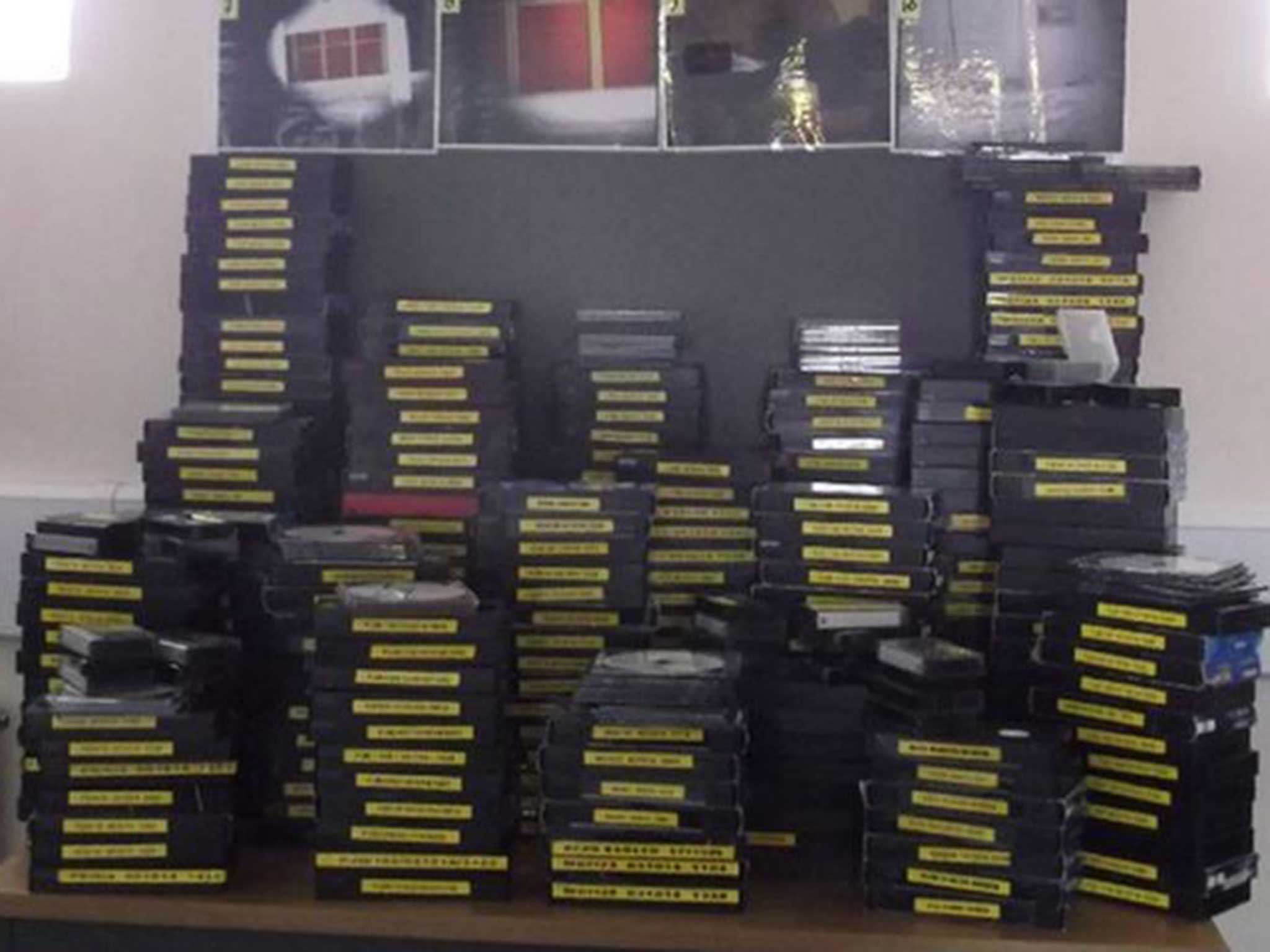 Video tapes, CDs and DVDs and belonging to former teacher Jonathan Thomson-Glover