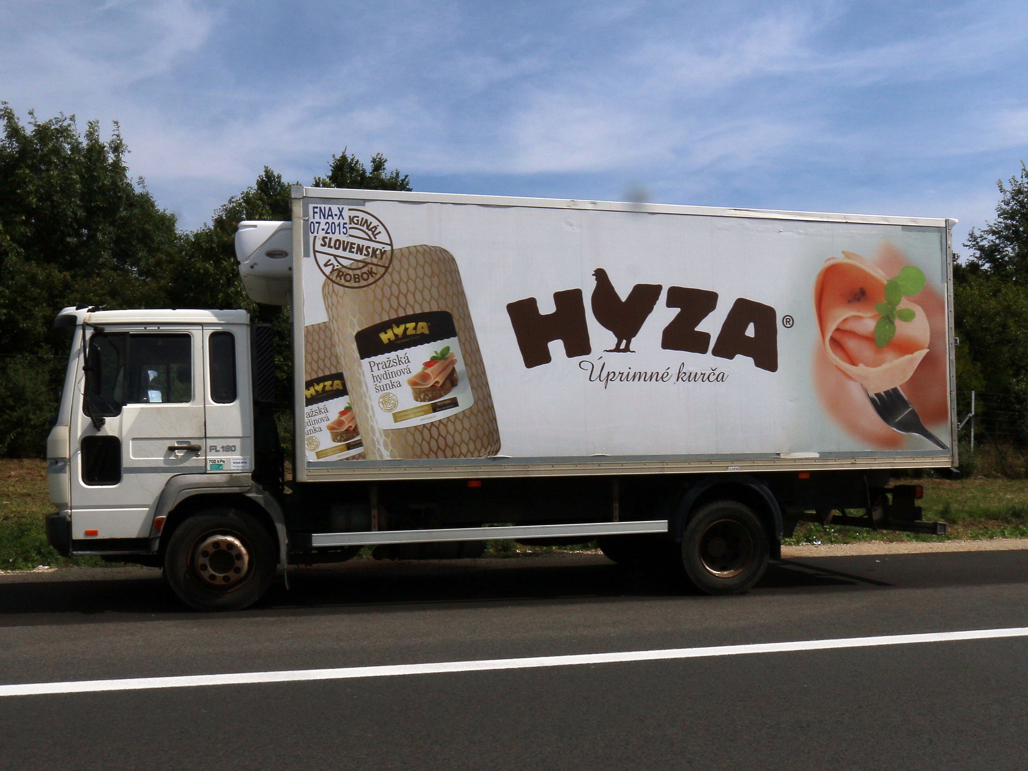 A truck stands on the shoulder of the highway A4 near Parndorf south of Vienna, Austria,