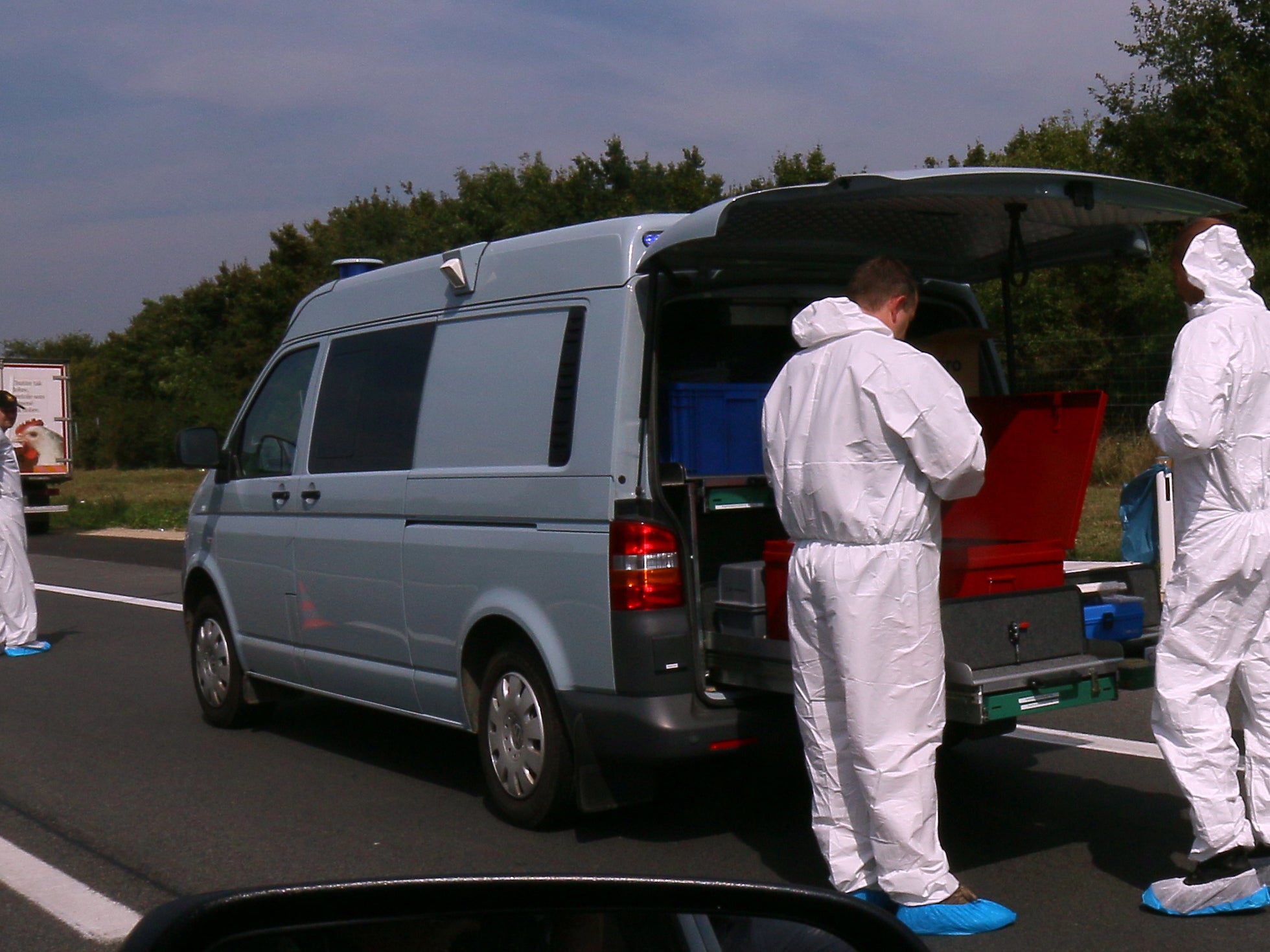 At least 20 migrants were found dead in the truck parked on the Austrian highway leading from the Hungarian border, police said.