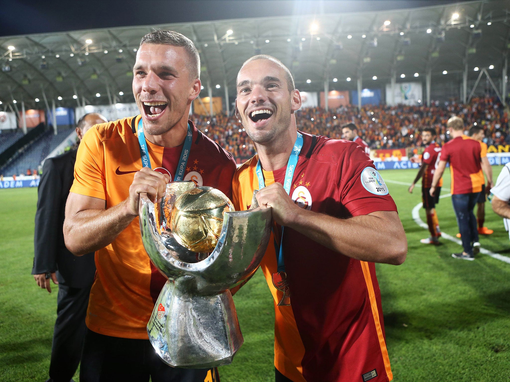 Lukas Podolski and Wesley Sneijder