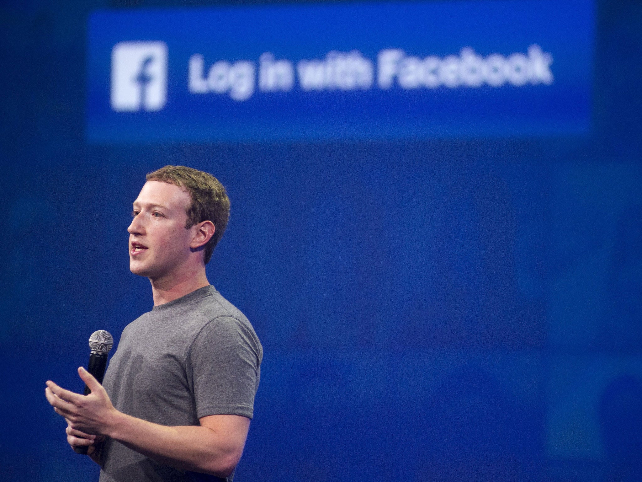 Mark Zuckerberg, who left his computer science degree to start Facebook, speaks at the F8 Summit in San Francisco in March 2015