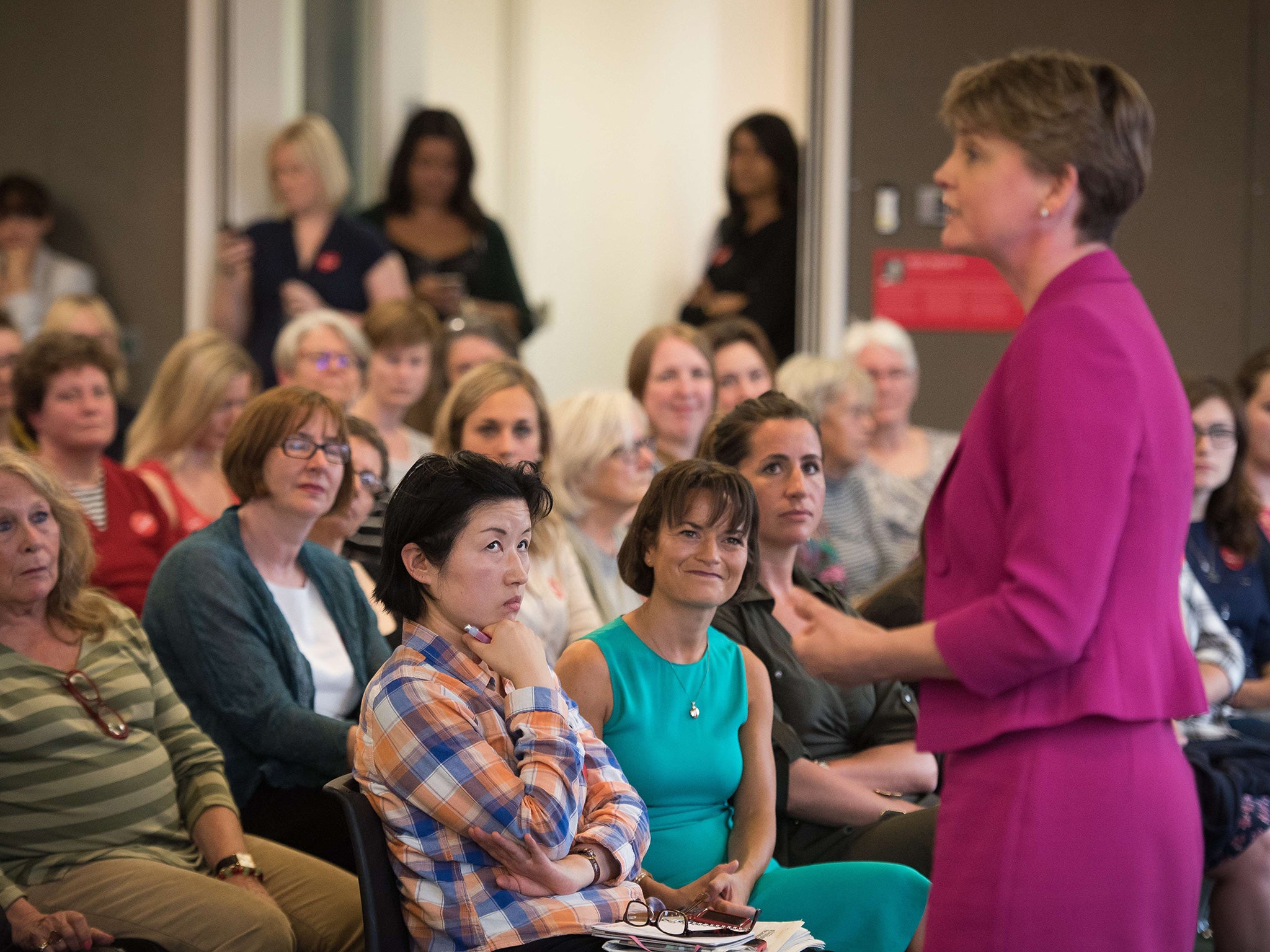 Yvette Cooper, Labour Party leadership candidate speaks at an event in central London