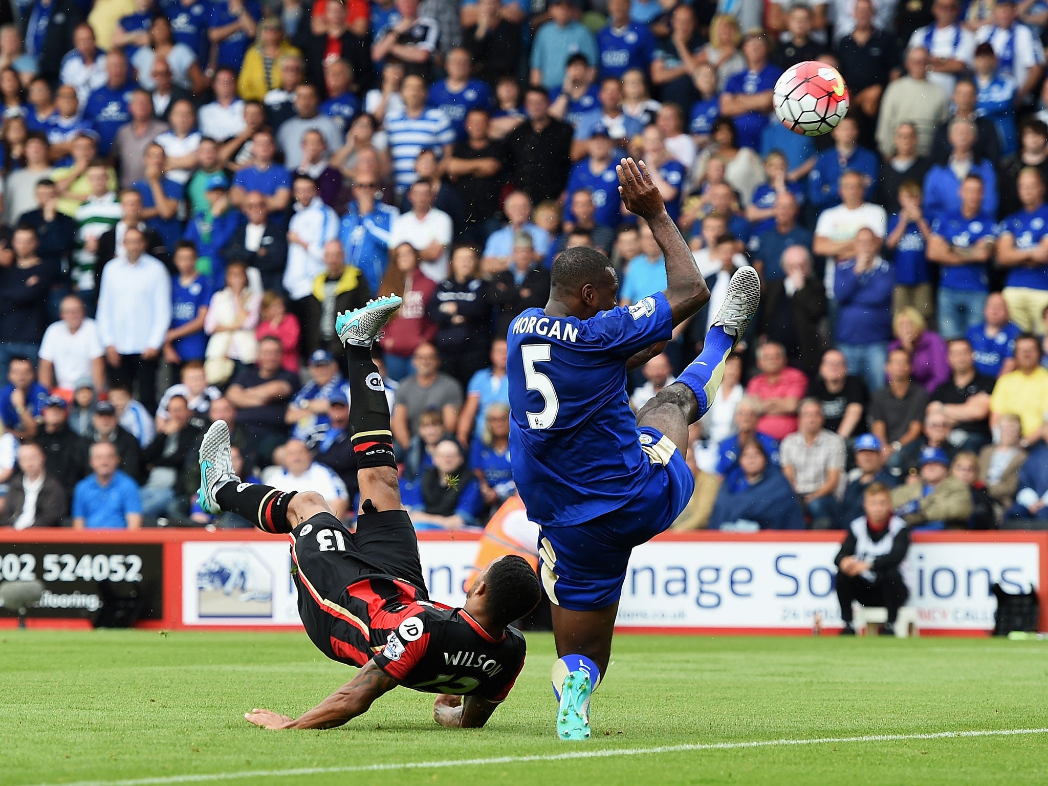 Callum Wilson scores a spectacular goal for Bournemouth against Leicester