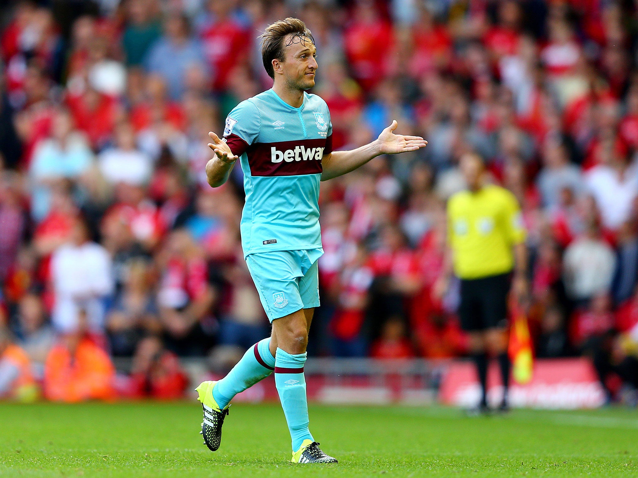 Mark Noble questions why he has been sent-off