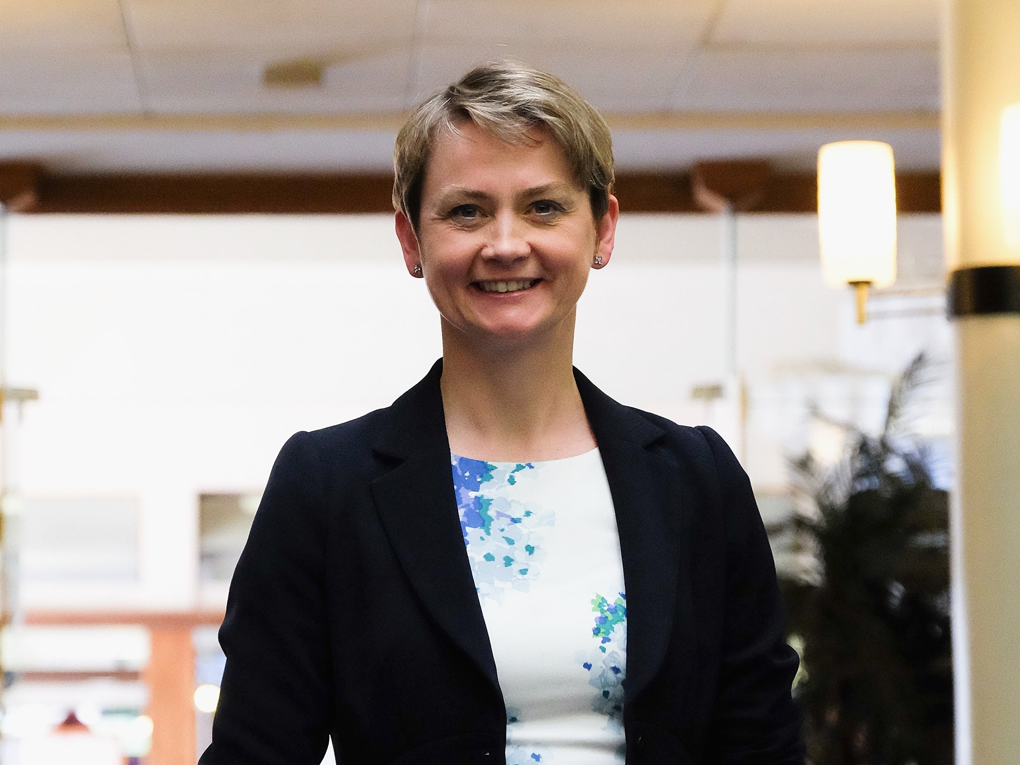 Yvette Cooper attends a question and answer session with party supporters at the County Hall buildings on August 17, 2015