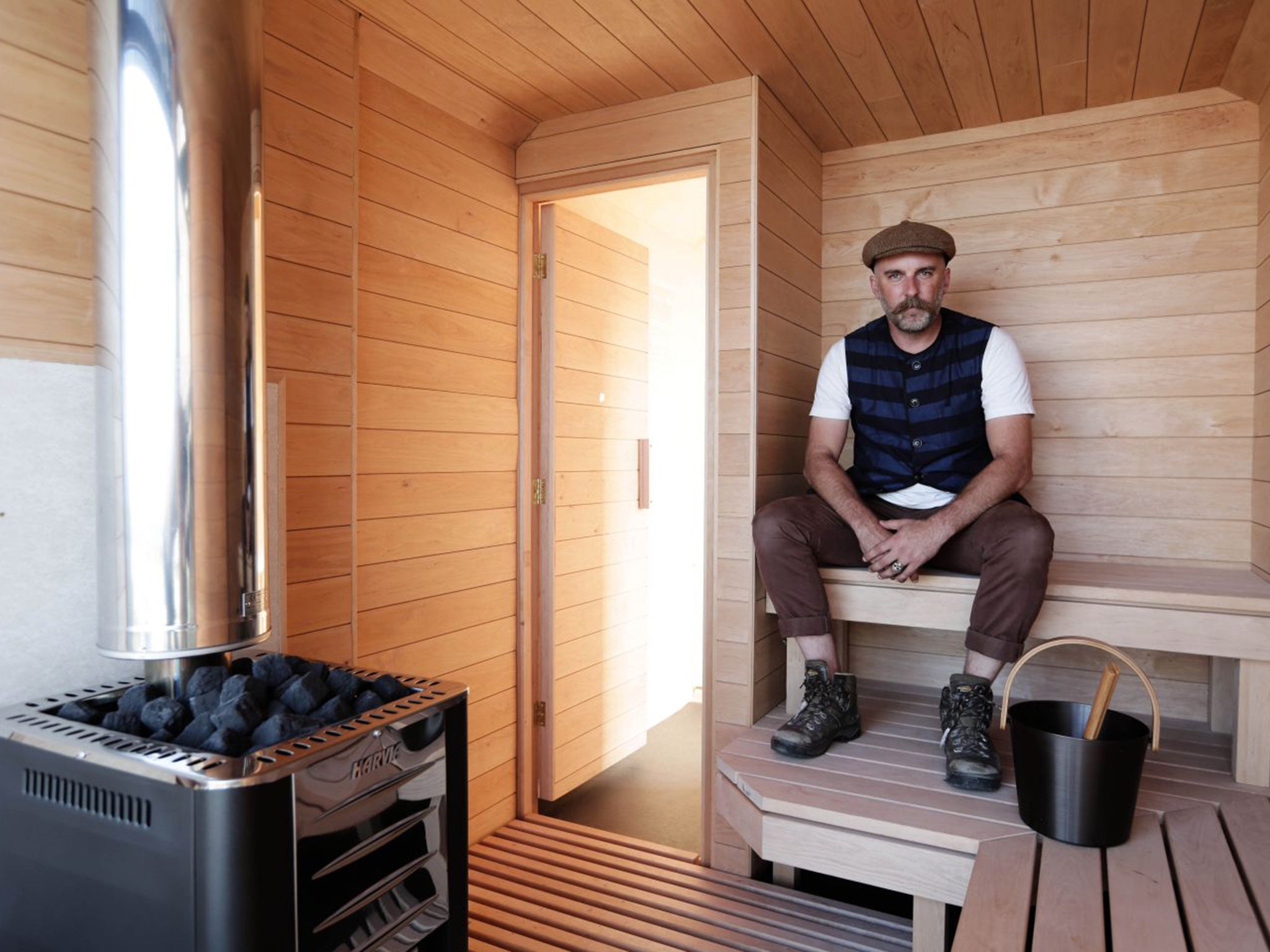 The bathing machine's fitted sauna