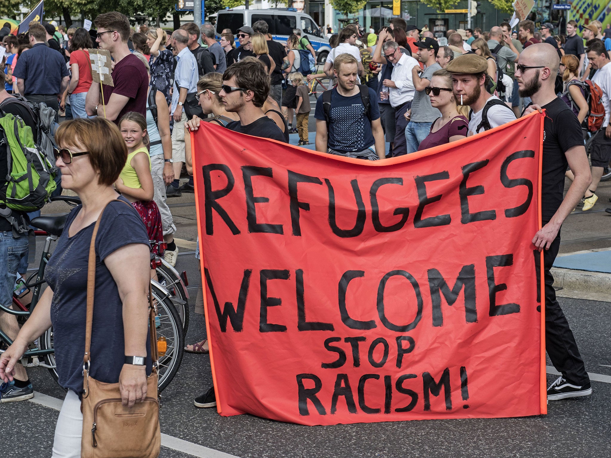 Protesters marching in Germany earlier this week