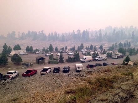 Rescue efforts had previously been hampered due to thick smoke from a wildfire