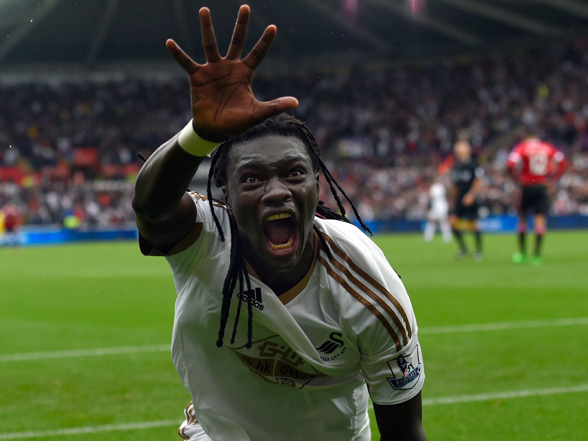 Bafetimbi Gomis celebrates his winning goal