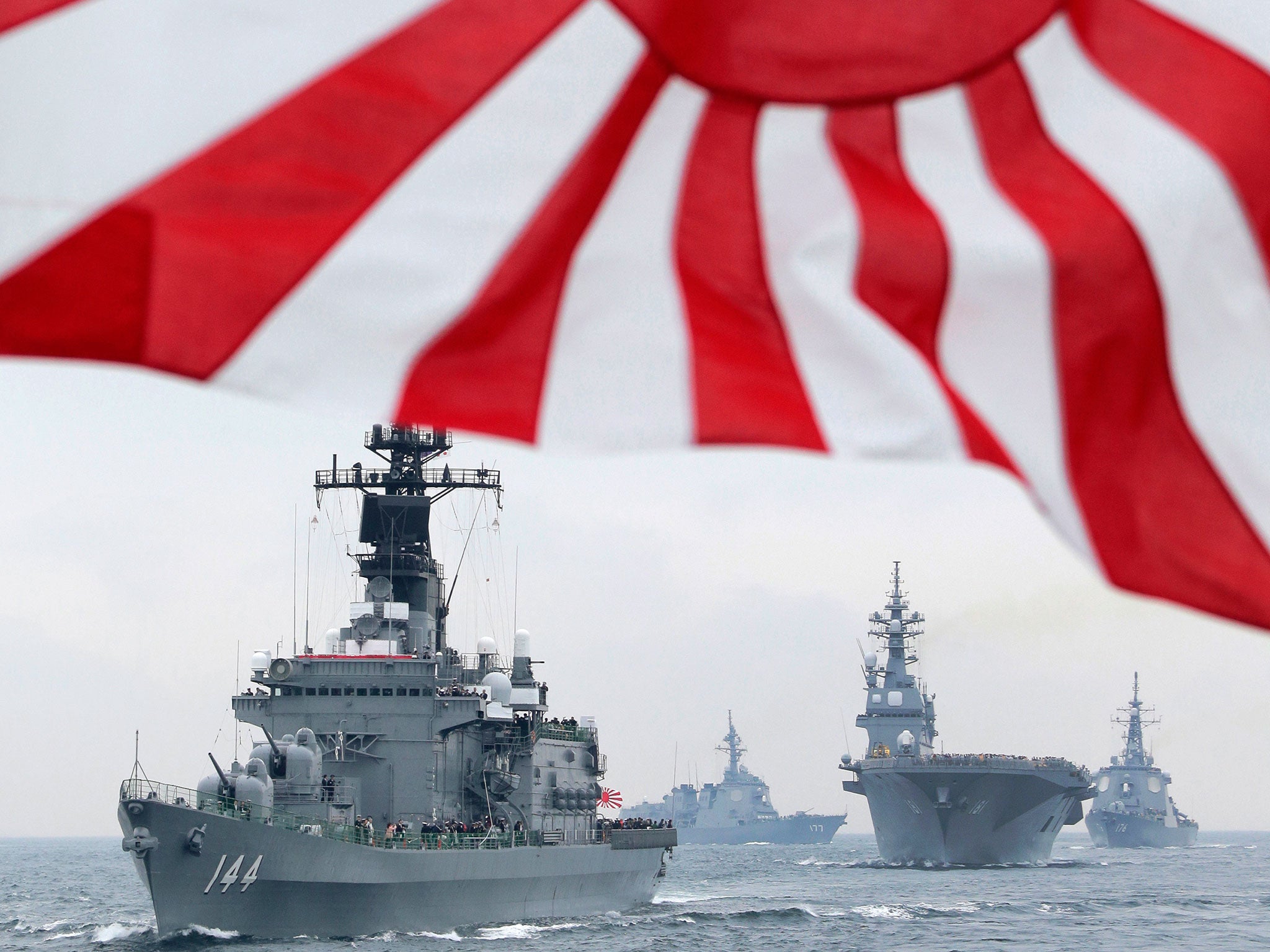 Japan Maritime Self-Defence Force vessels off Sagami, south of Tokyo