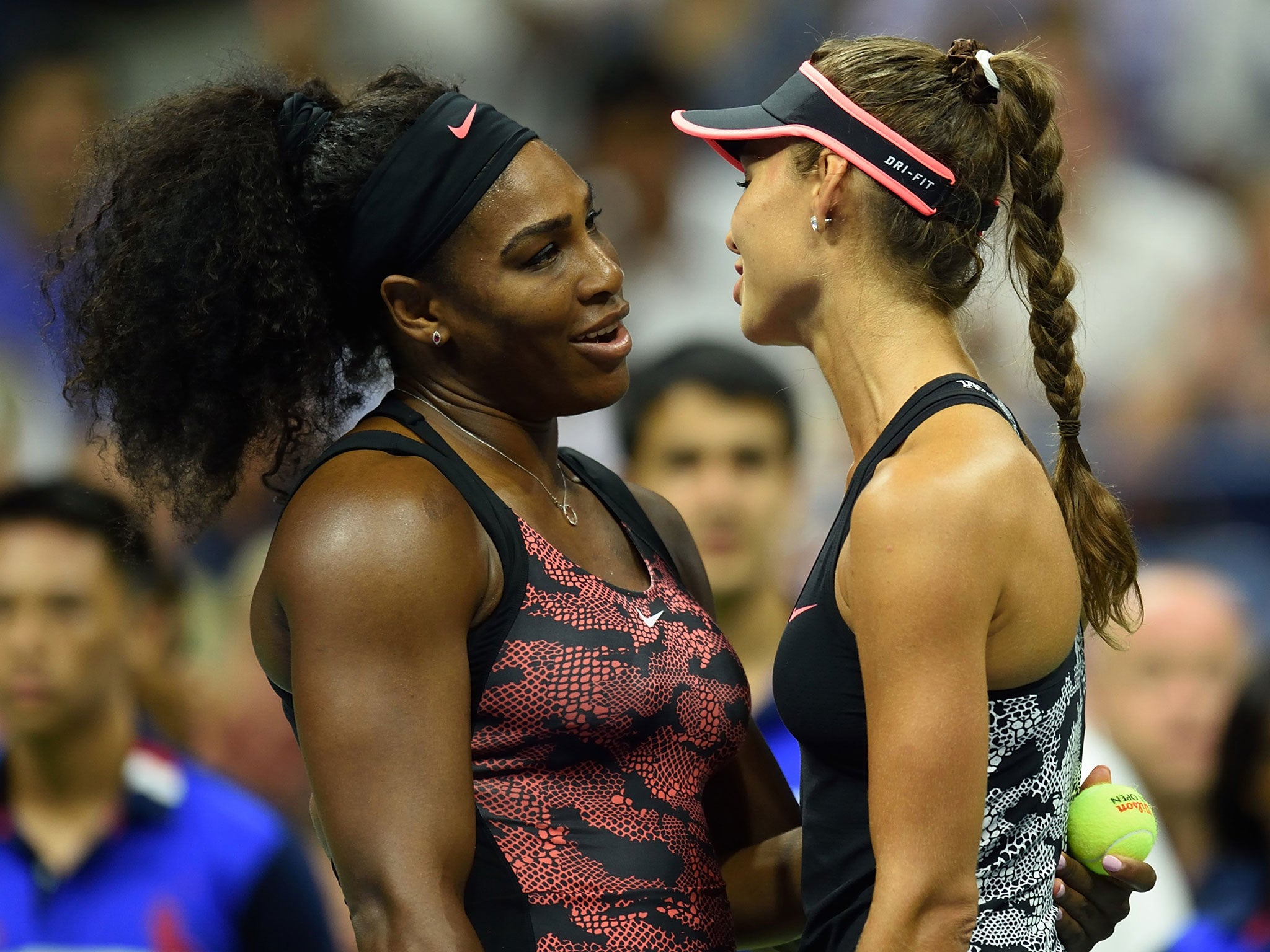 Serena Williams consoles Vitalia Diatchenko after beating her in the US Open