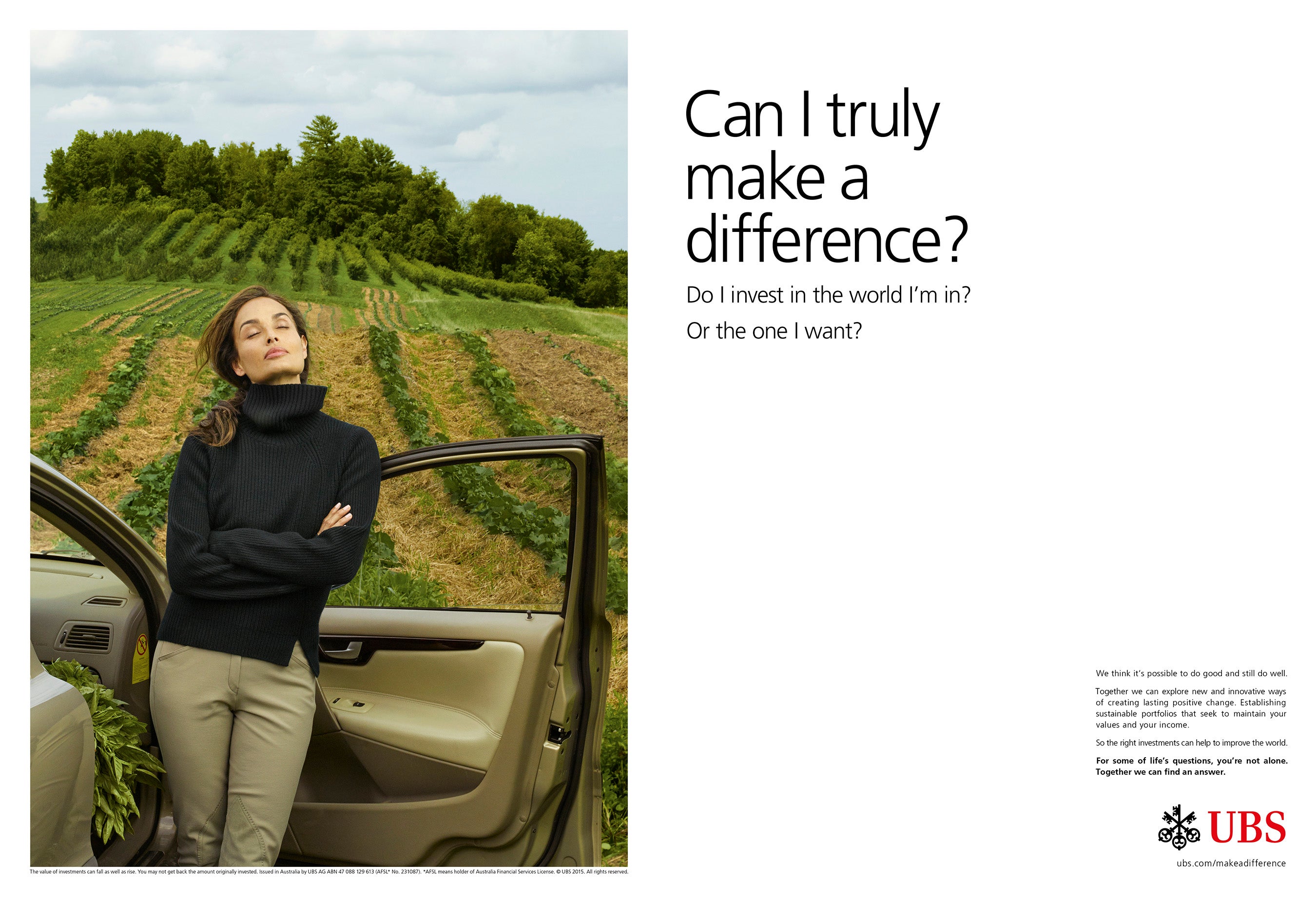 Campaign photography by Annie Leibovitz for the new UBS global brand campaign