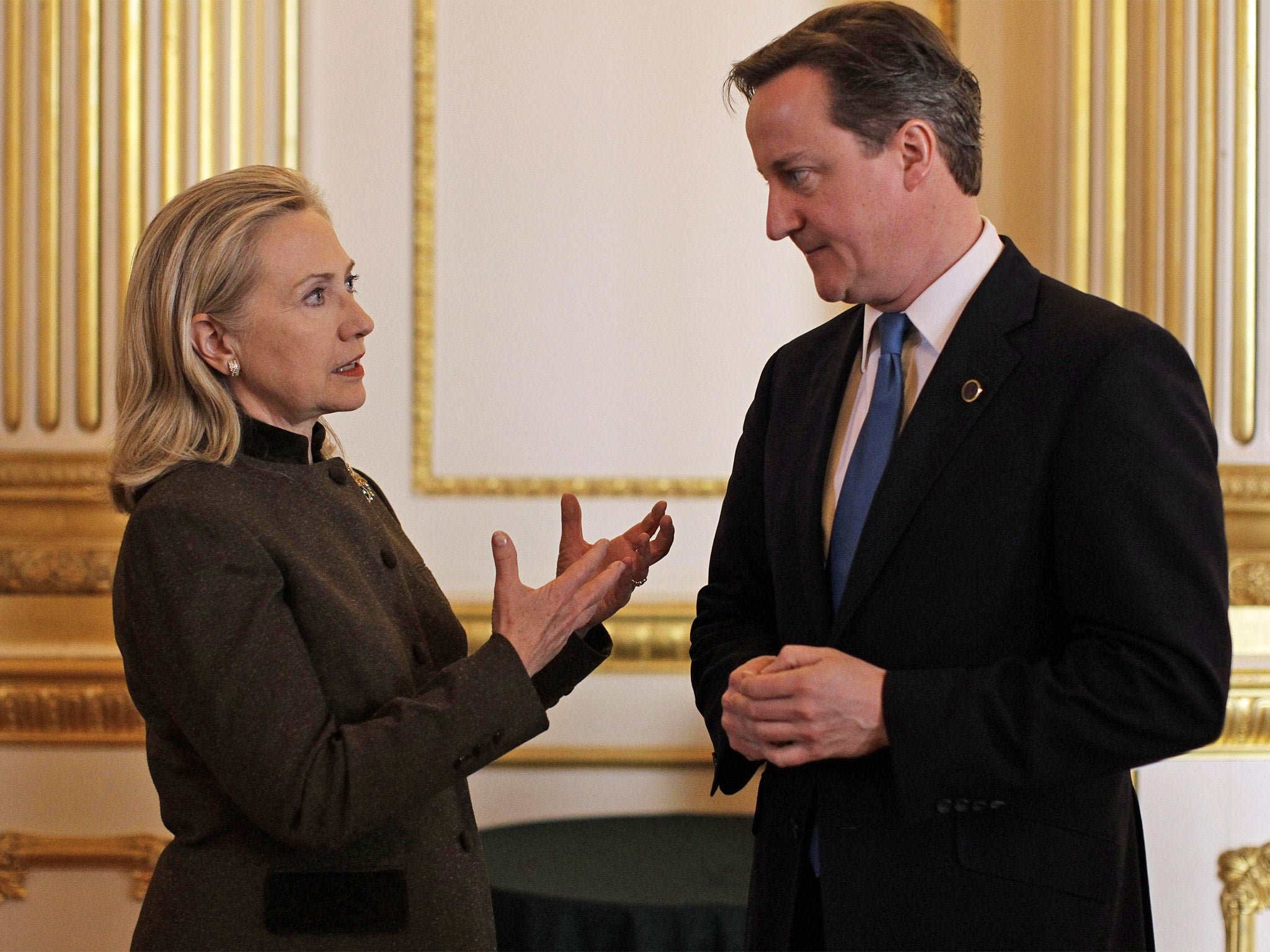 Hillary Clinton with David Cameron in 2011