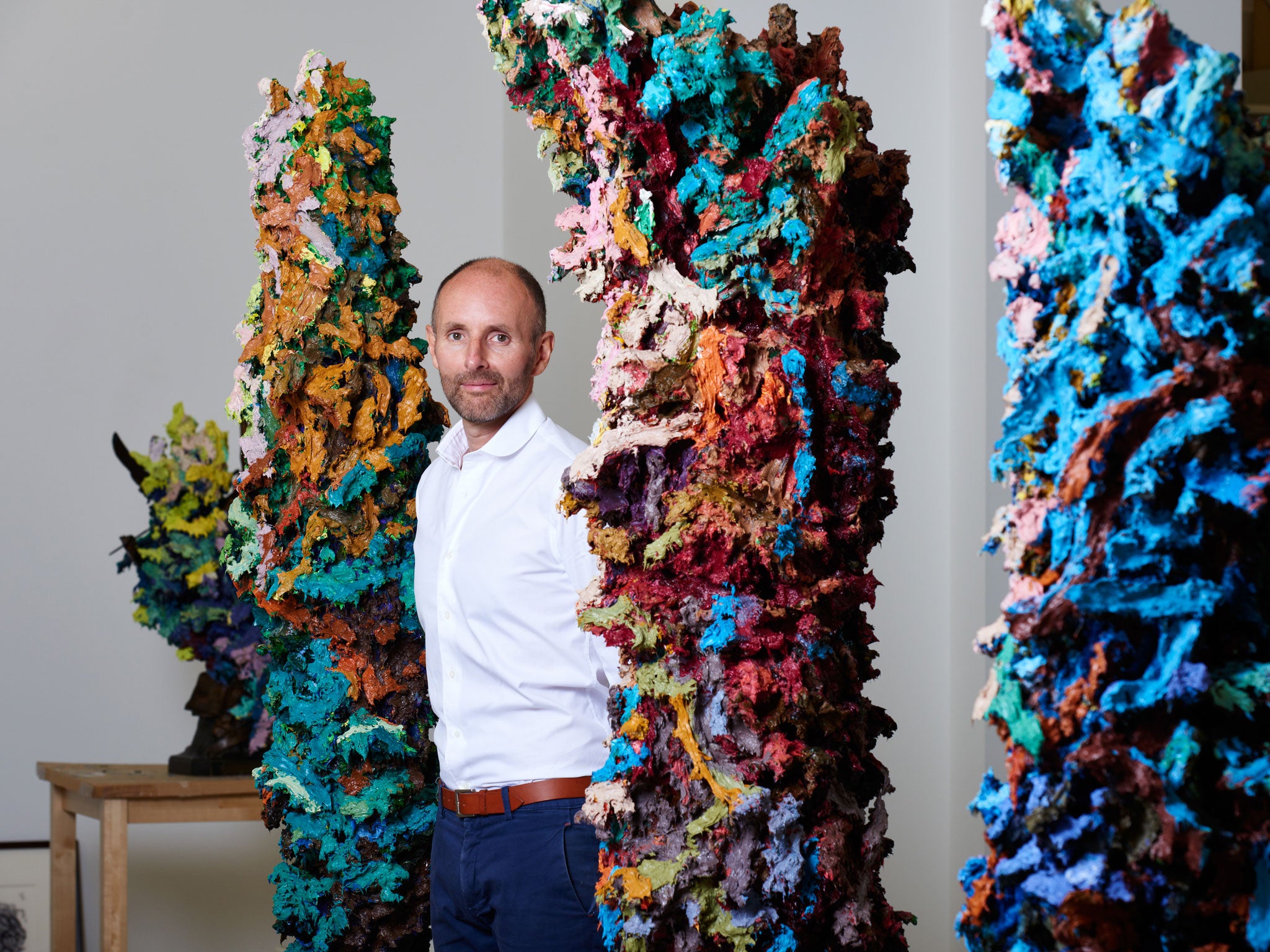 Showing his colours: Glenn Brown in his east London studio