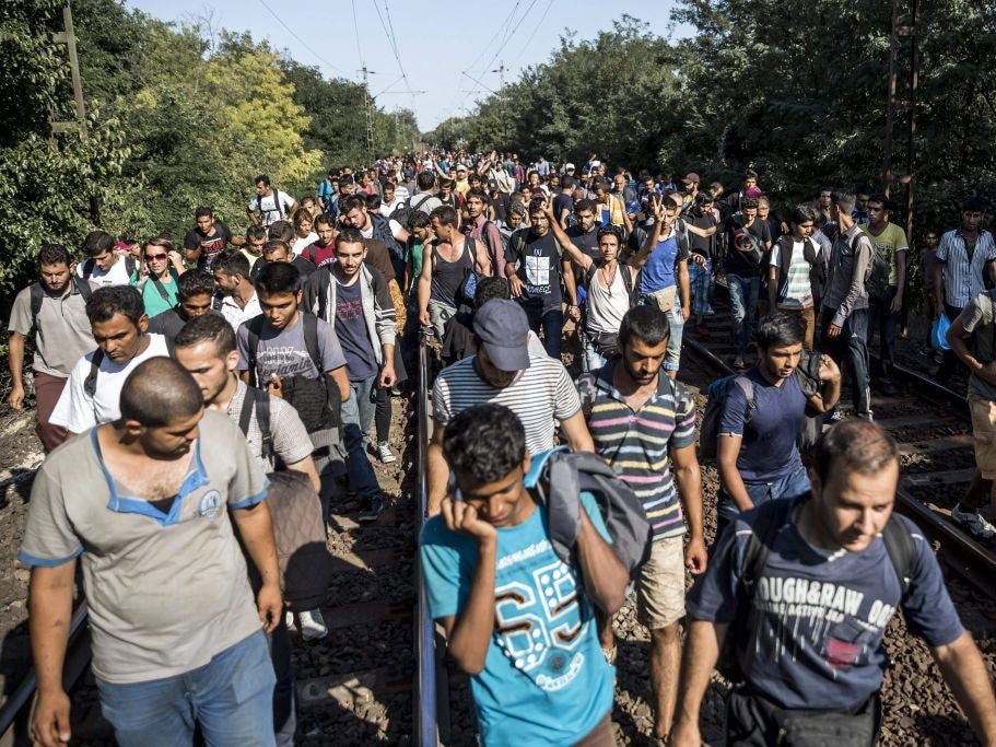 The man was one of around 300 refugees who broke through police lines to escape a train station in Hungary.