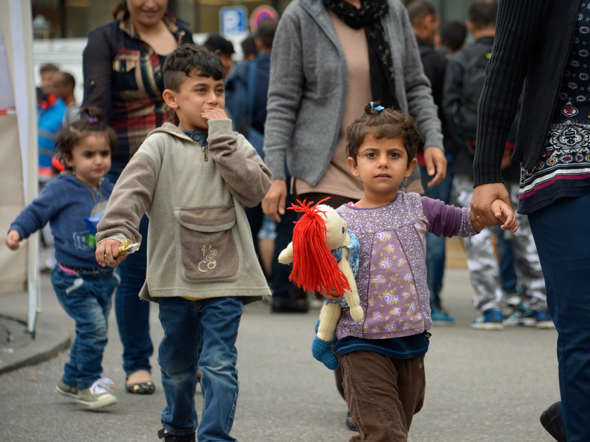 A group of 167 refugees arrived in Munich by train from Austria