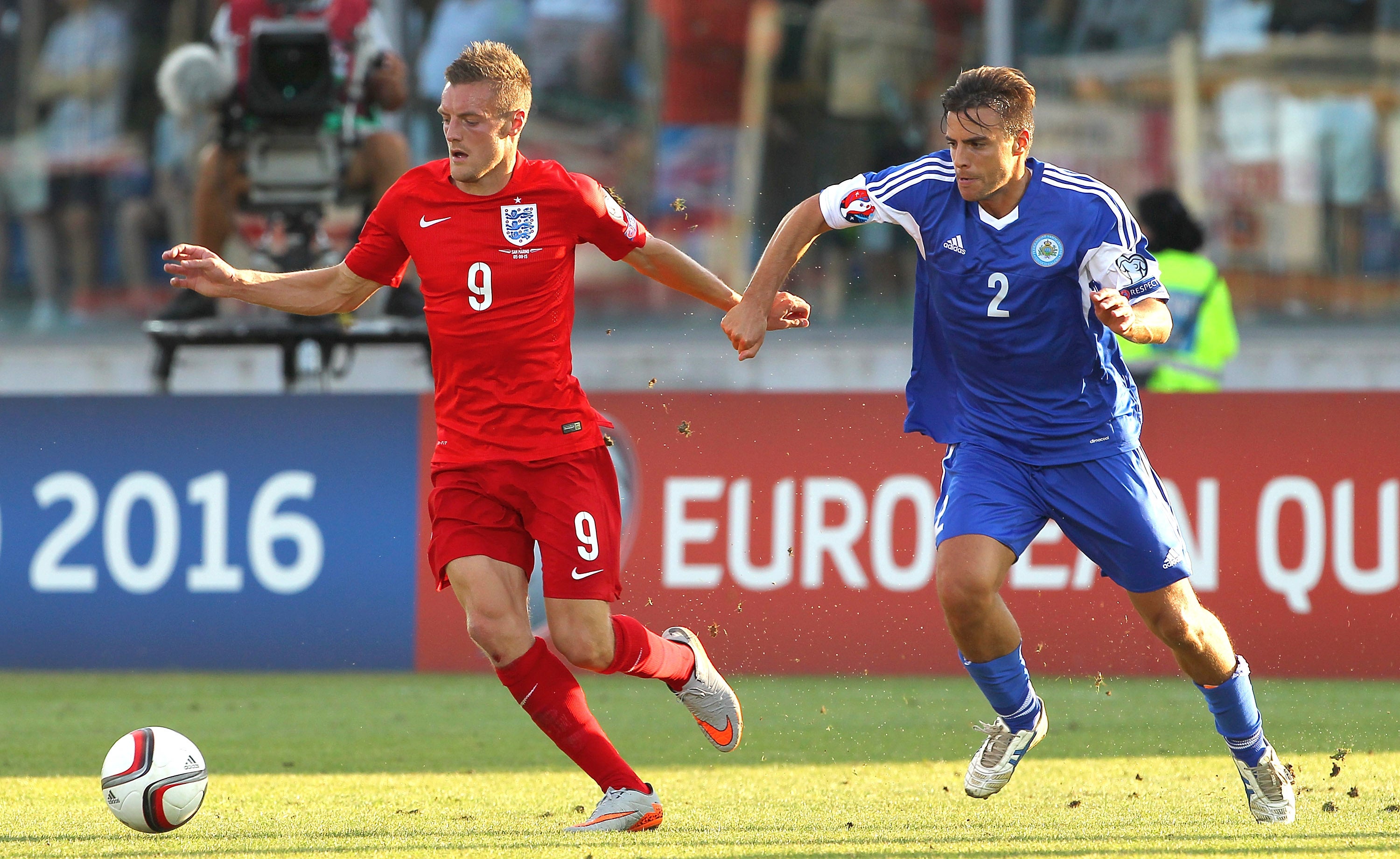 Jamie Vardy in action against San Marino