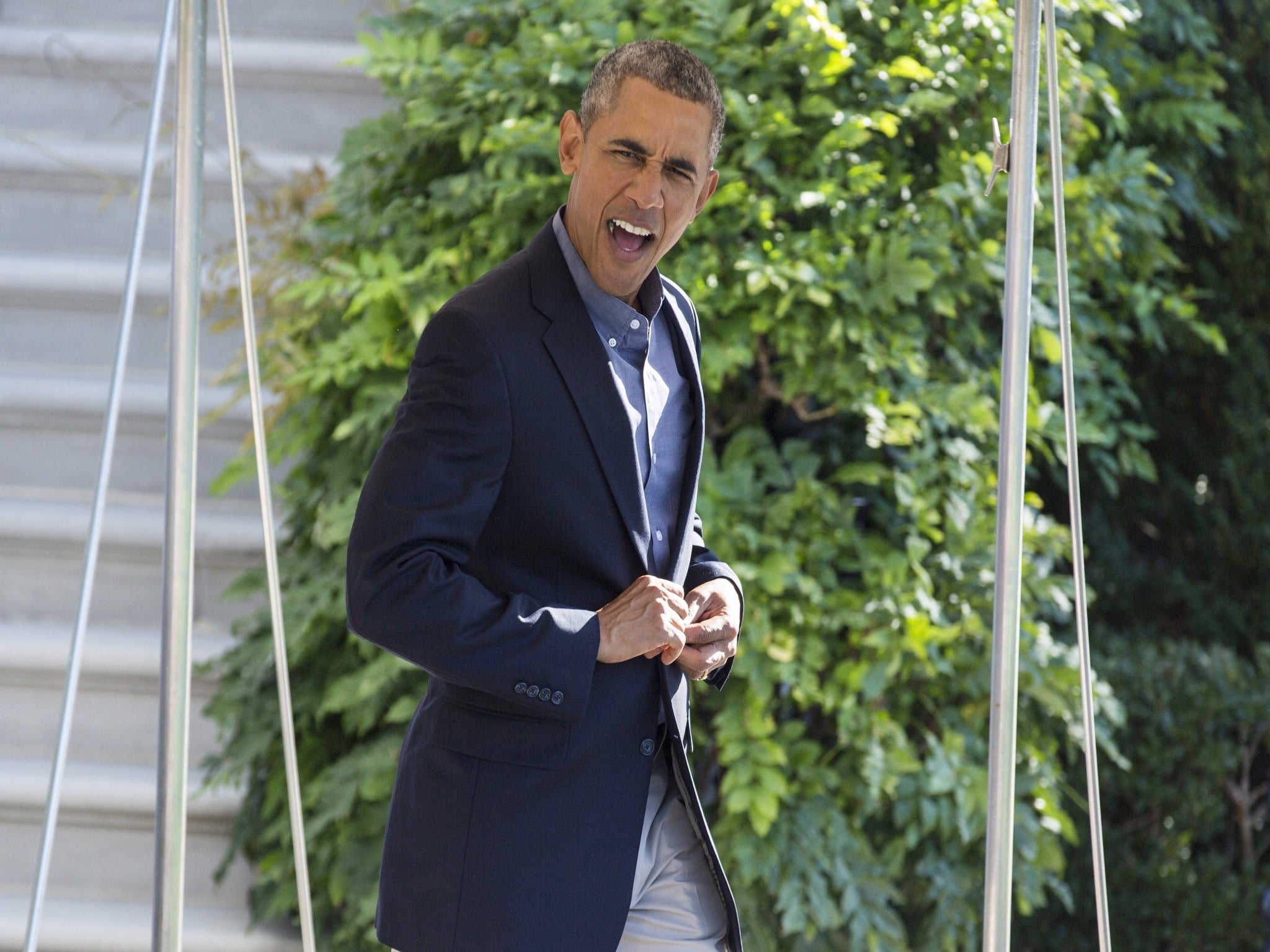 President Obama leaving the White House for Boston on Labor Day