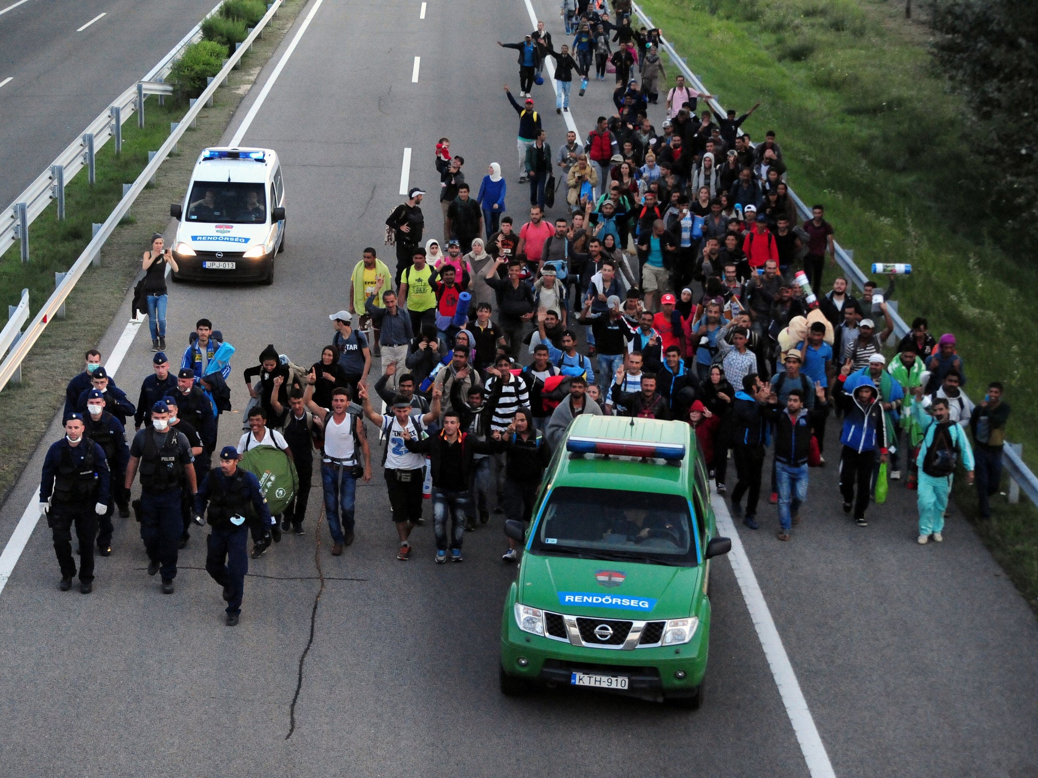 Tensions continued to rise in Hungary as refugees broke through a police cordon on Monday as they attempt to continue their journey across Europe.