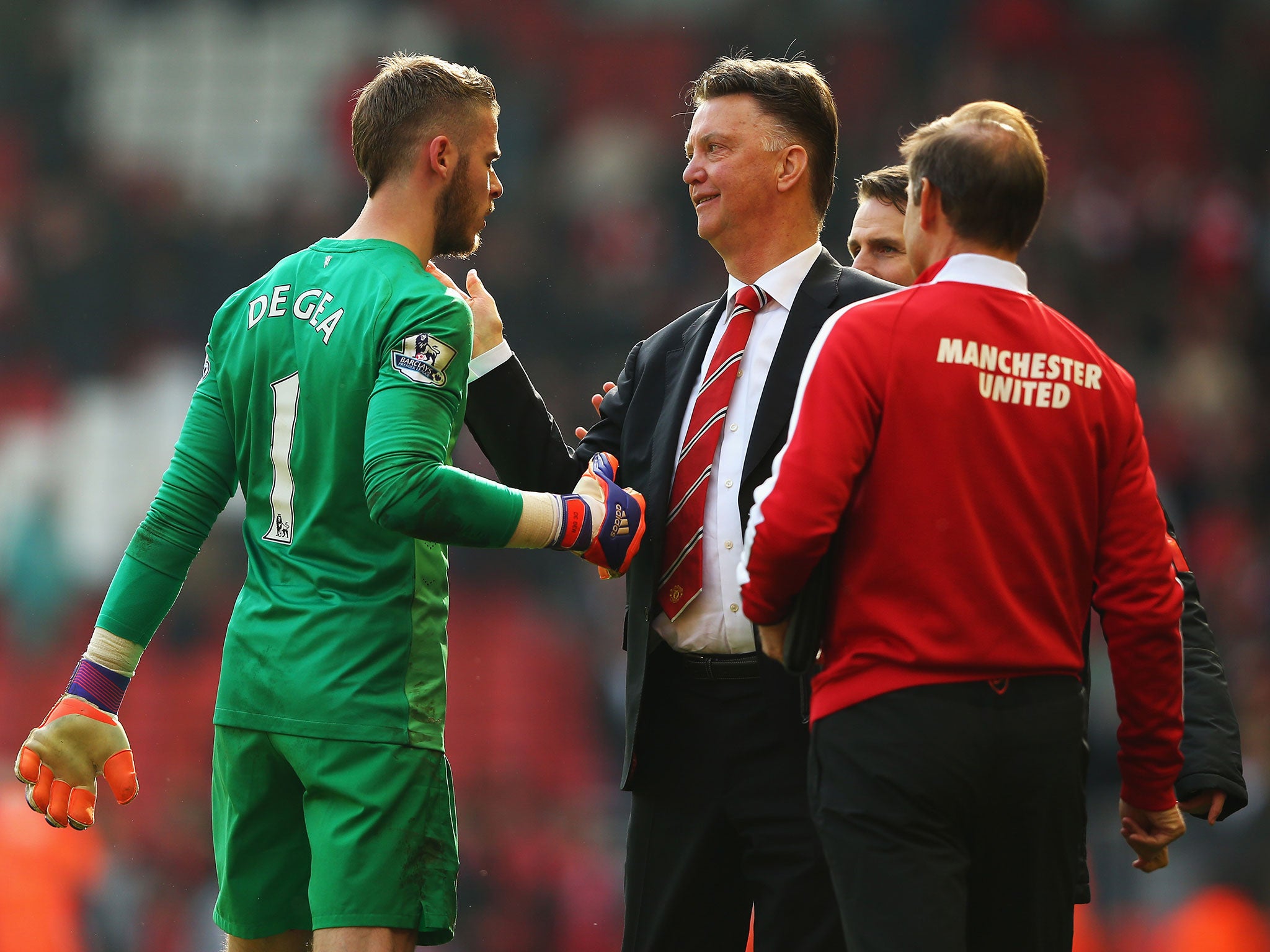 David De Gea and Manchester United manager Louis van Gaal