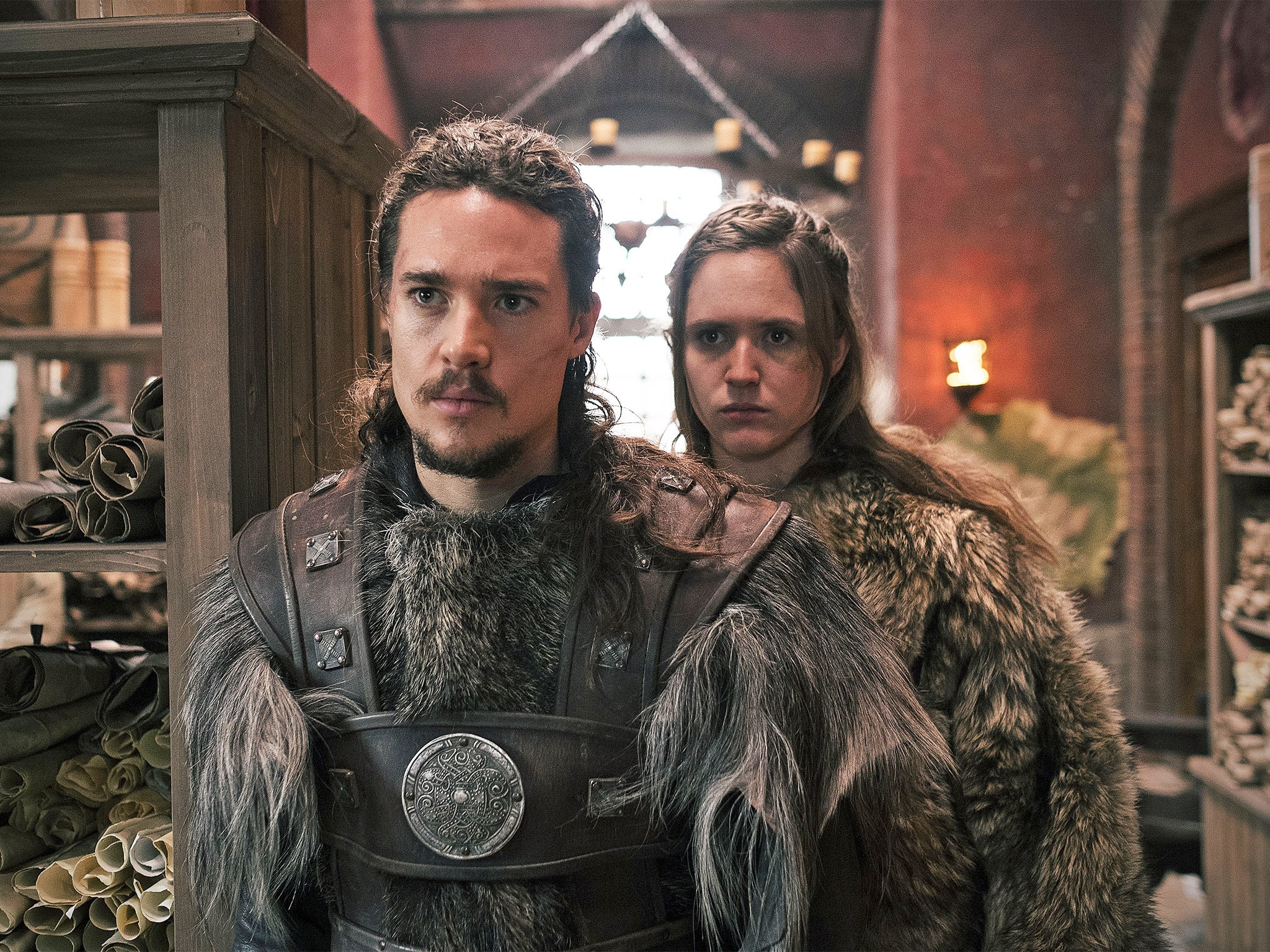 Uhtred (Alexander Dreymon) and Brida (Emily Cox) in 'The Last Kingdom'