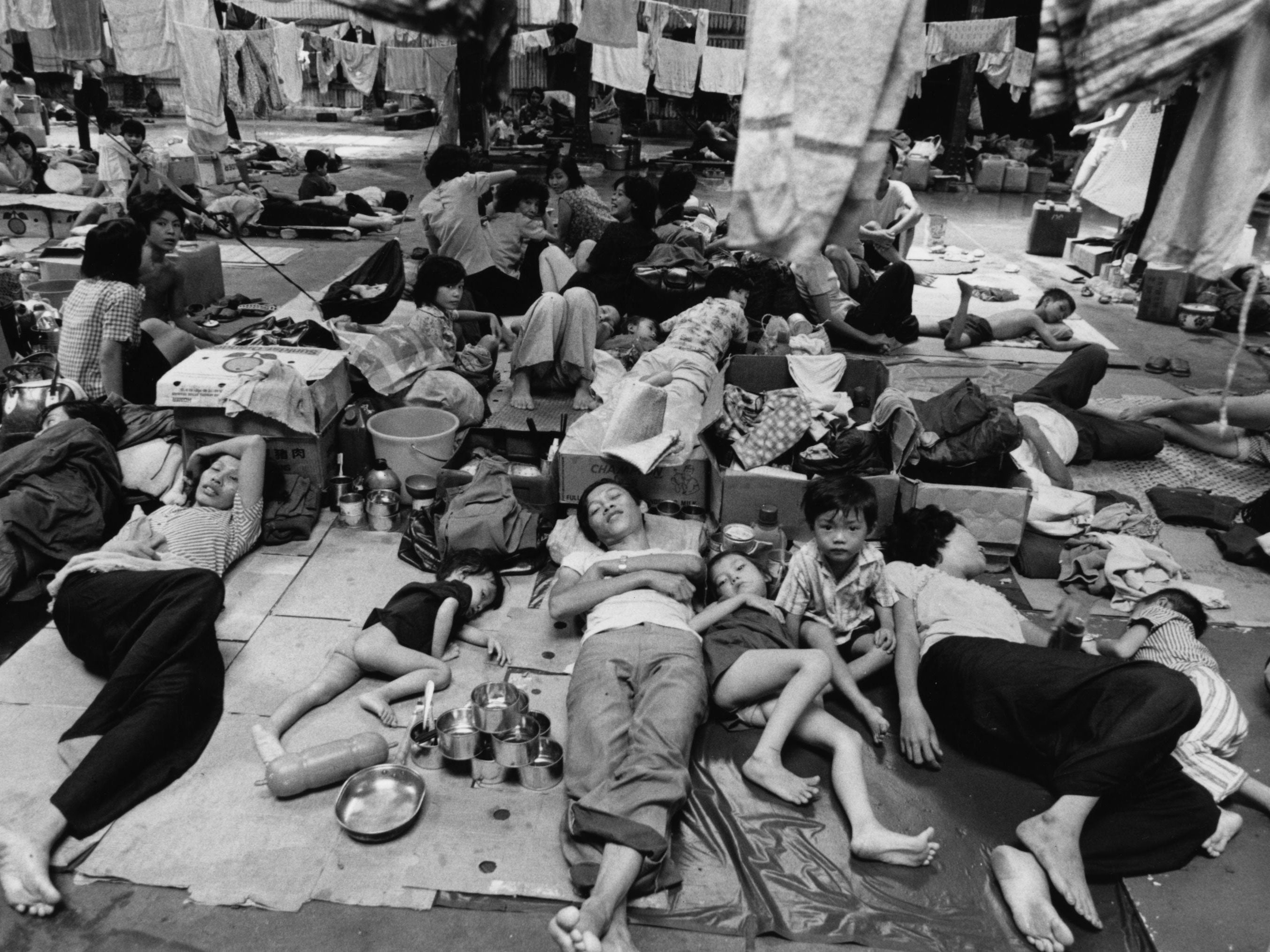 Many Vietnamese 'boat people', seen here in 1979, fled to Hong Kong which was then a British colony