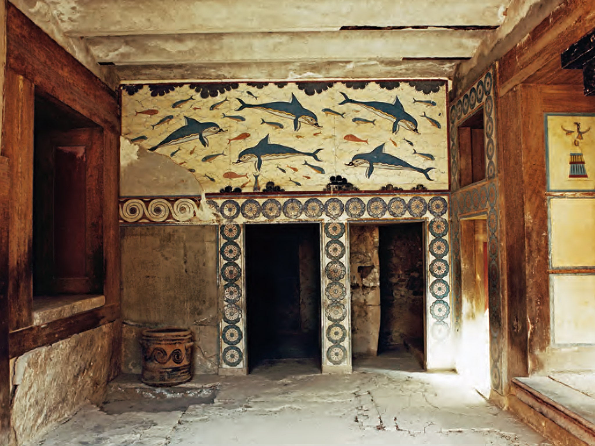 A Bronze Age-era fresco in the Palace of Knossos, Crete