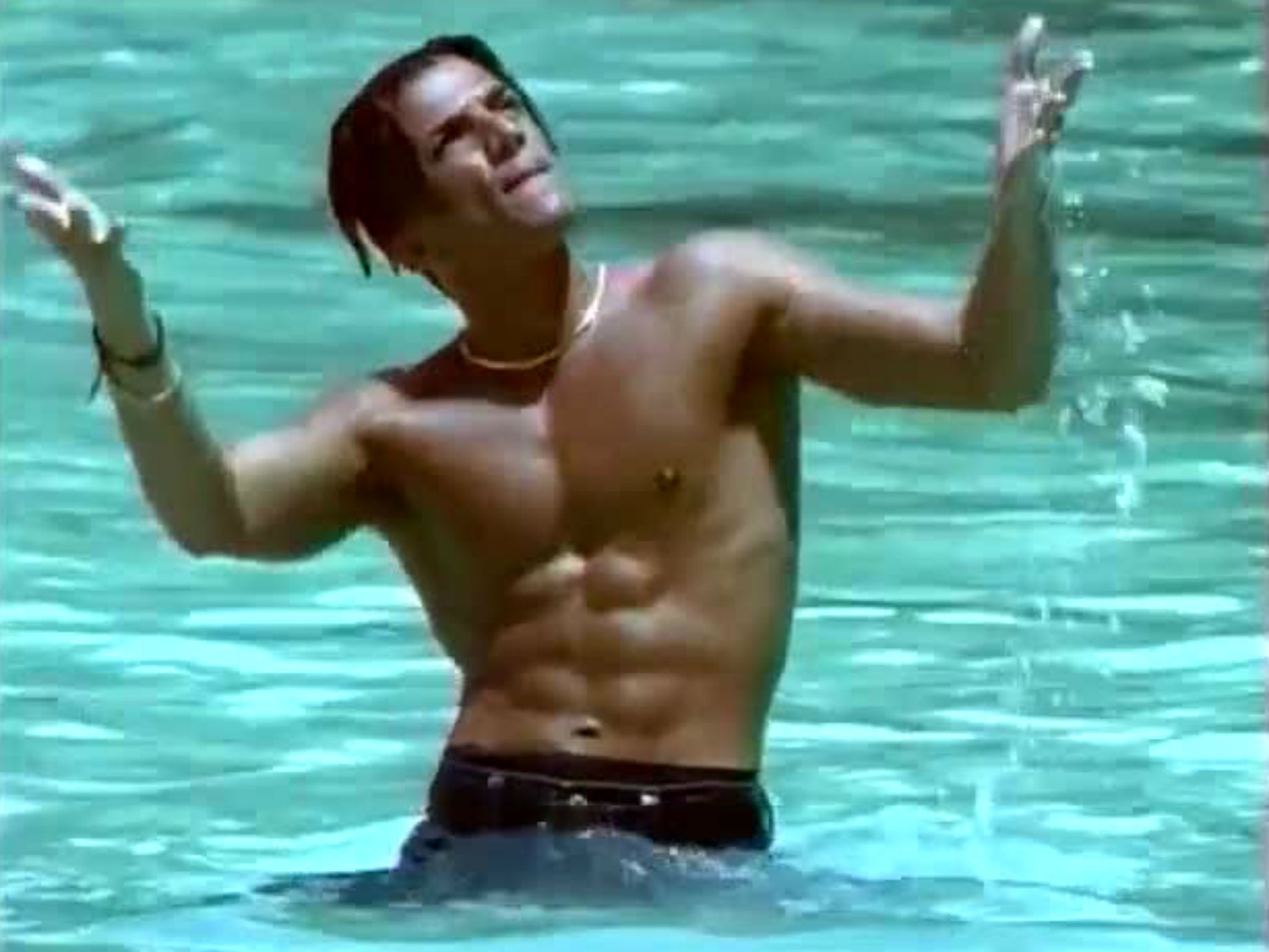 Peter Andre in the music video for his 1996 hit 'Mysterious Girl'