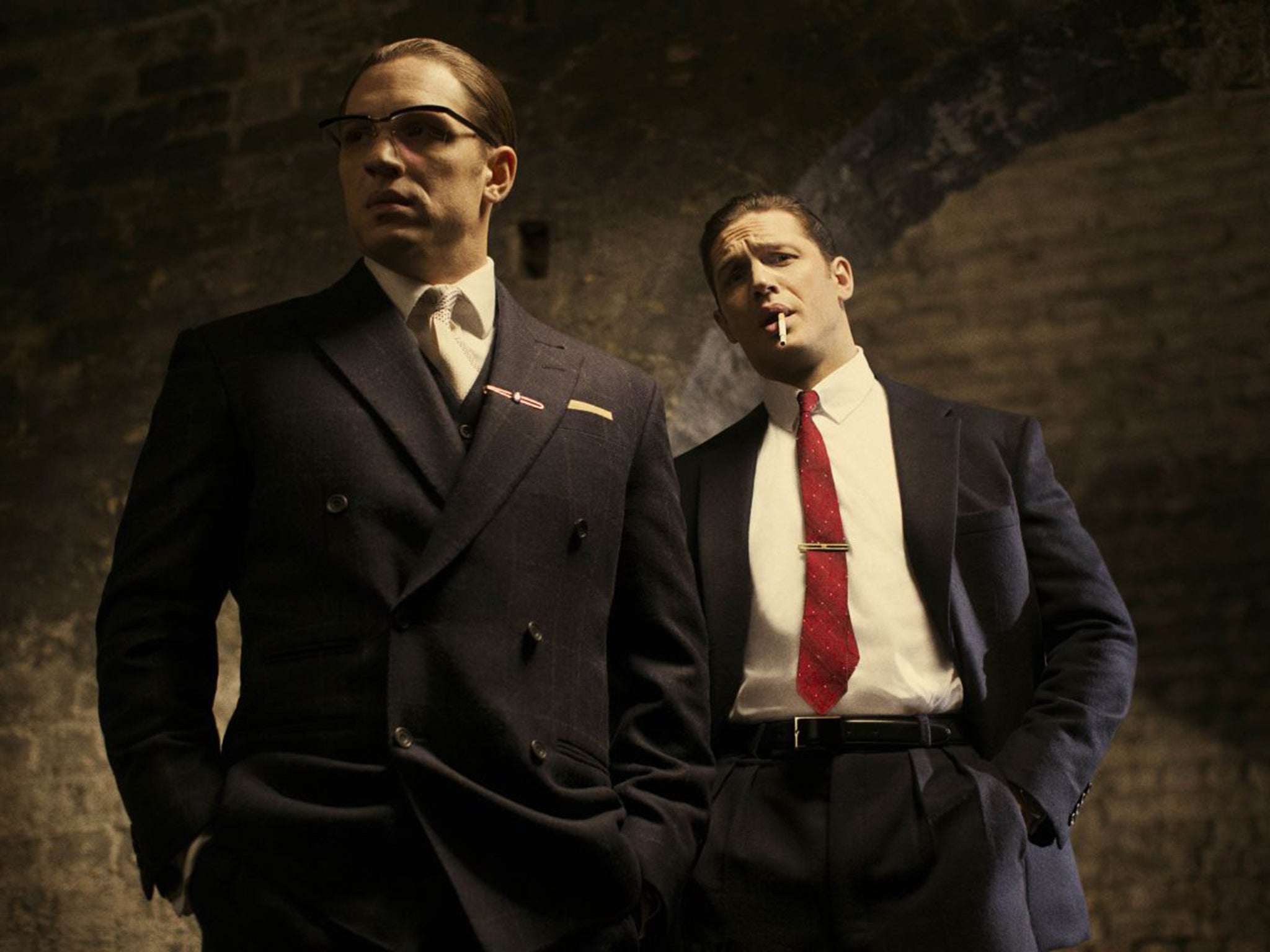 Double-barrelled: Tom Hardy stars as the Kray twins