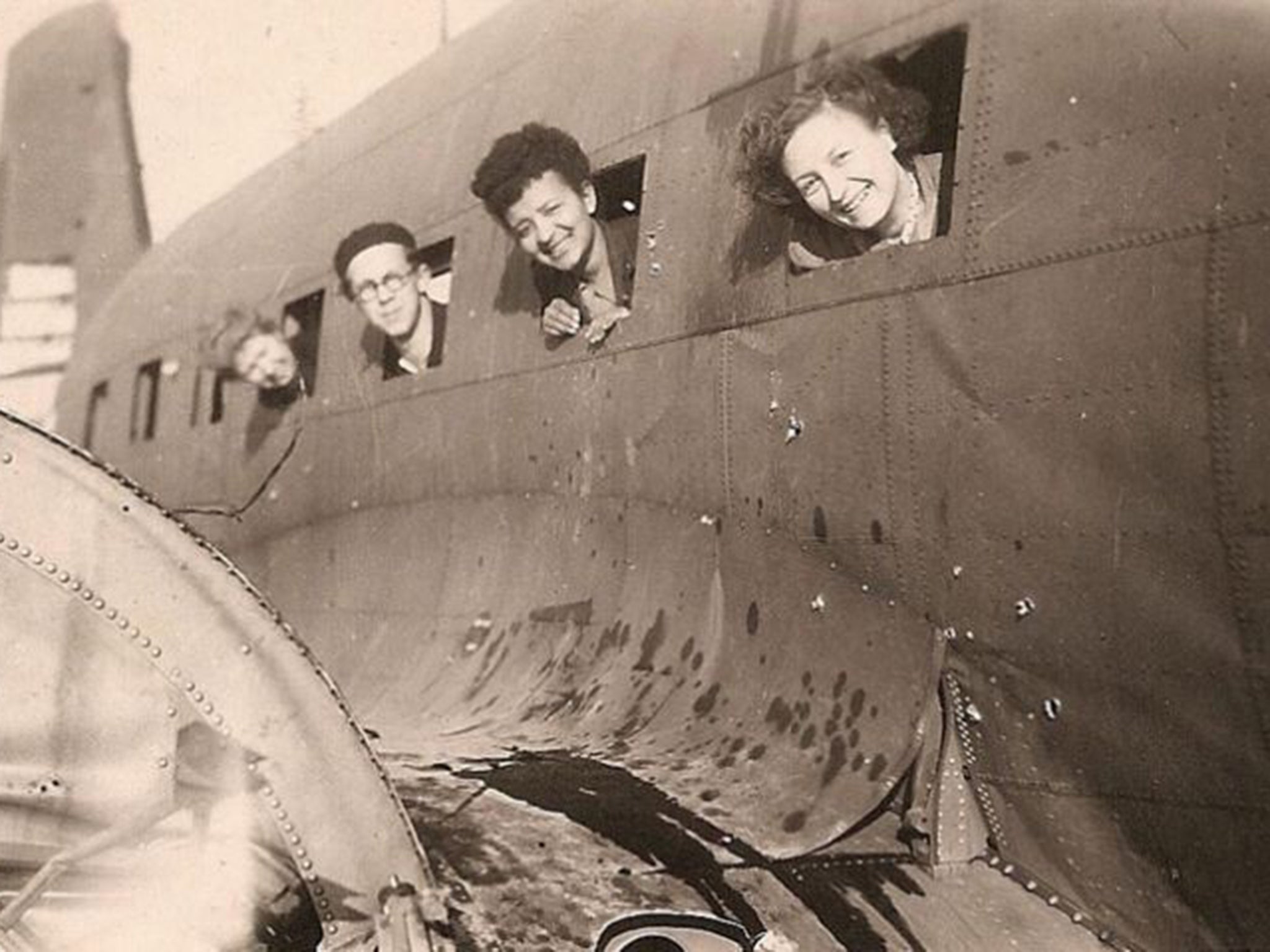 Chiwy, second right, in a photo thought to have been taken in 1945