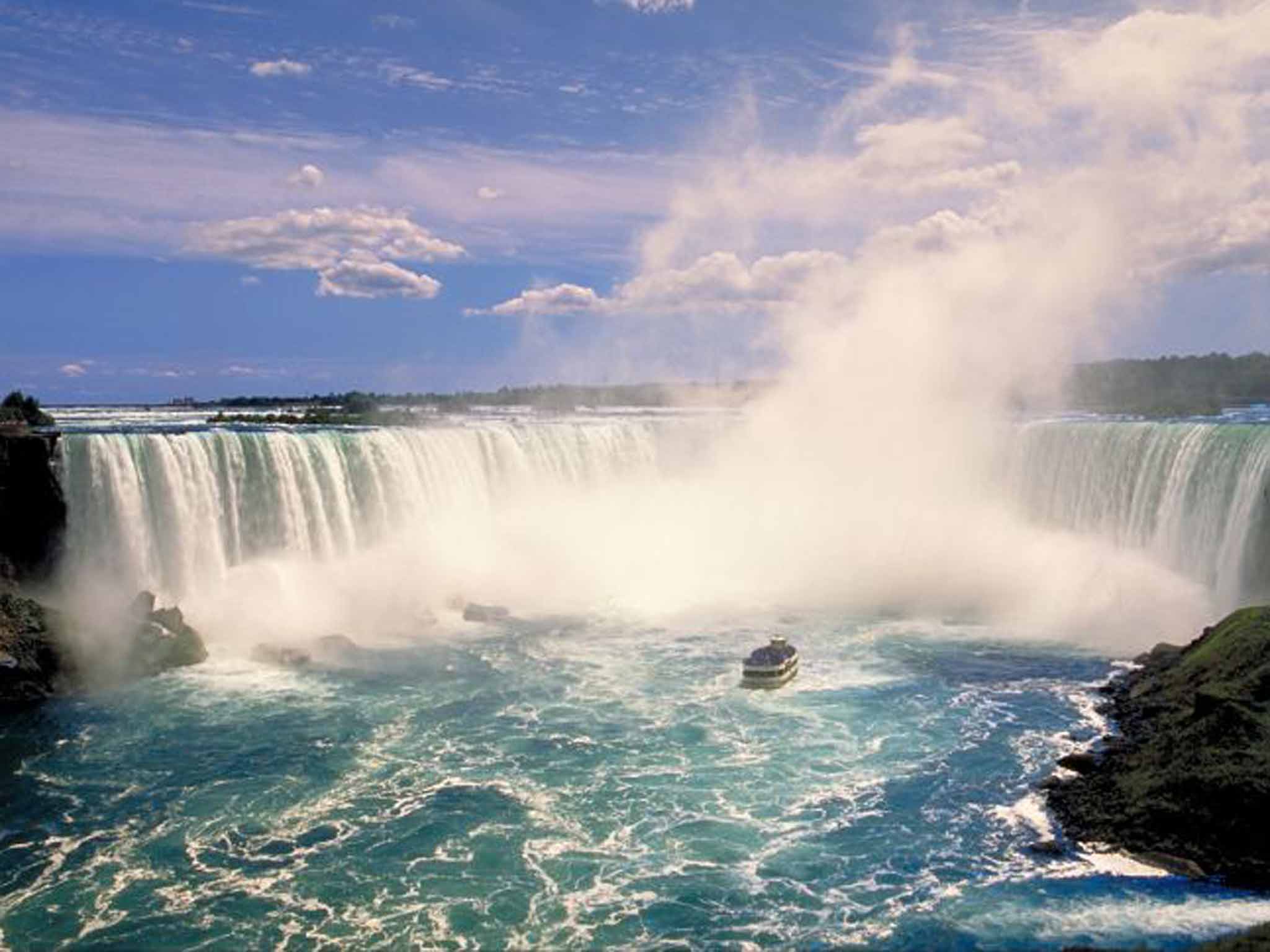 The family went over the rail on Luna Island, a small island between the American Falls and Bridal Veil Falls