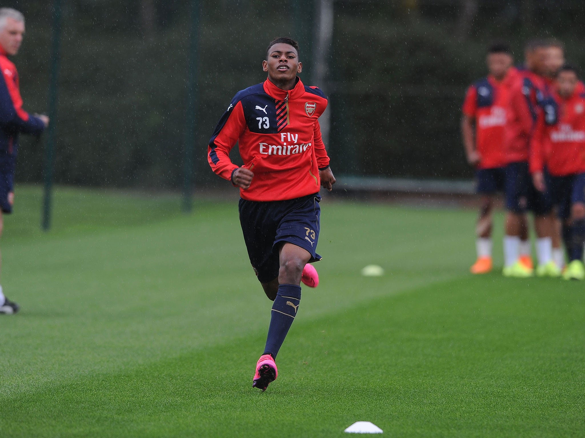 Jeff Reine-Adelaide in Arsenal training