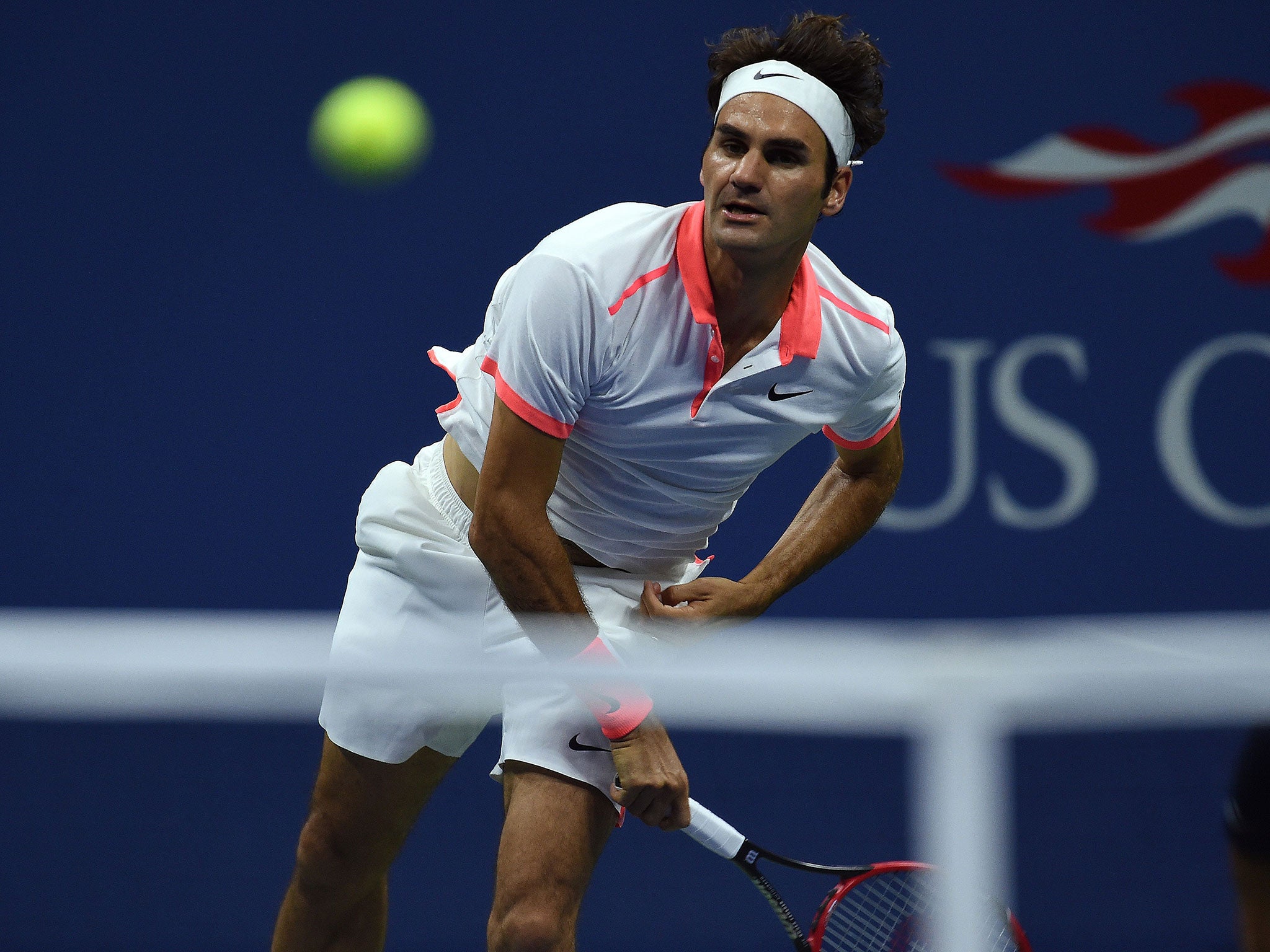 Roger Federer in action at the US Open