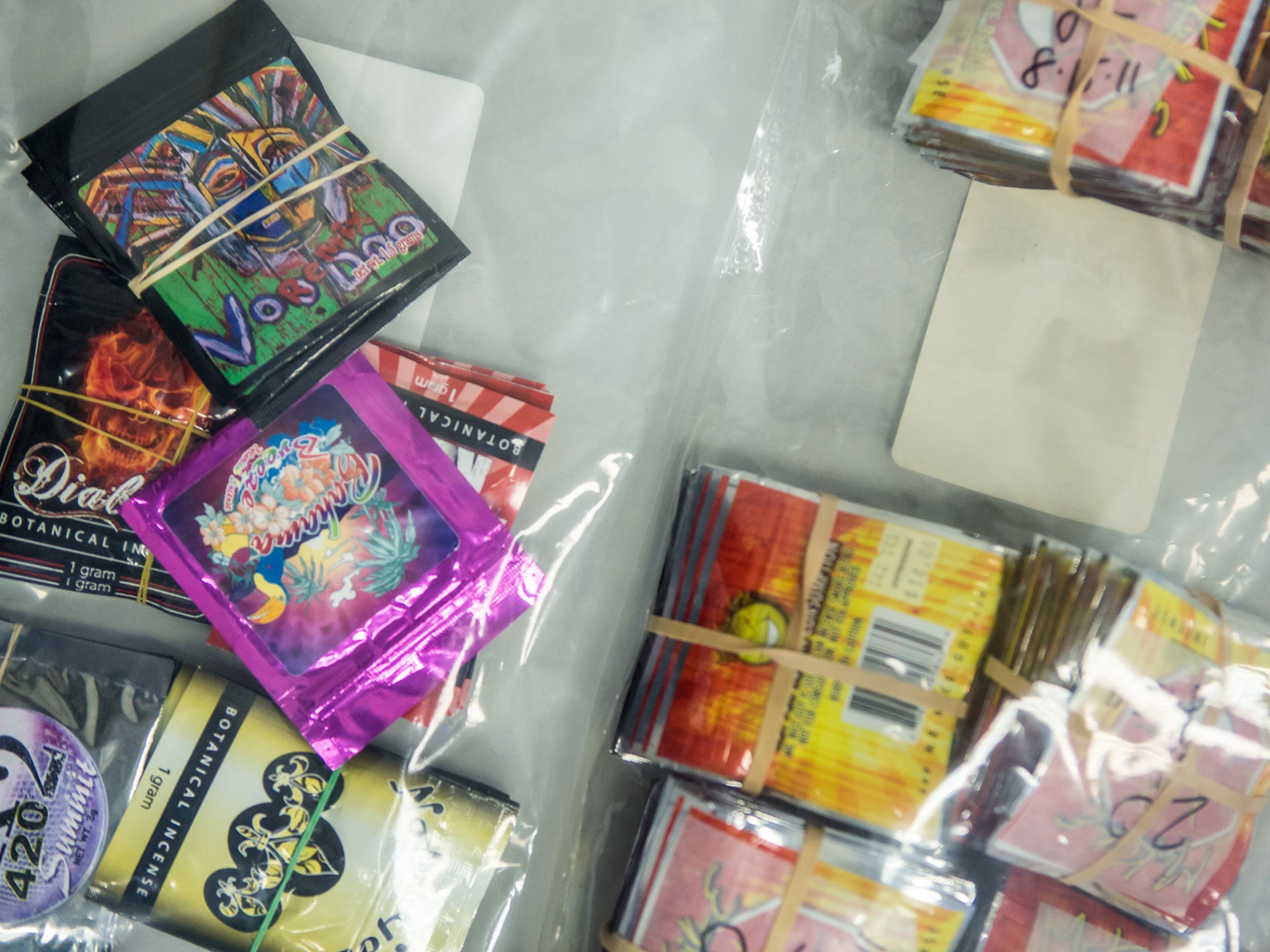 Pakcets of synthetic drugs which were seized in the US (Image: Getty)