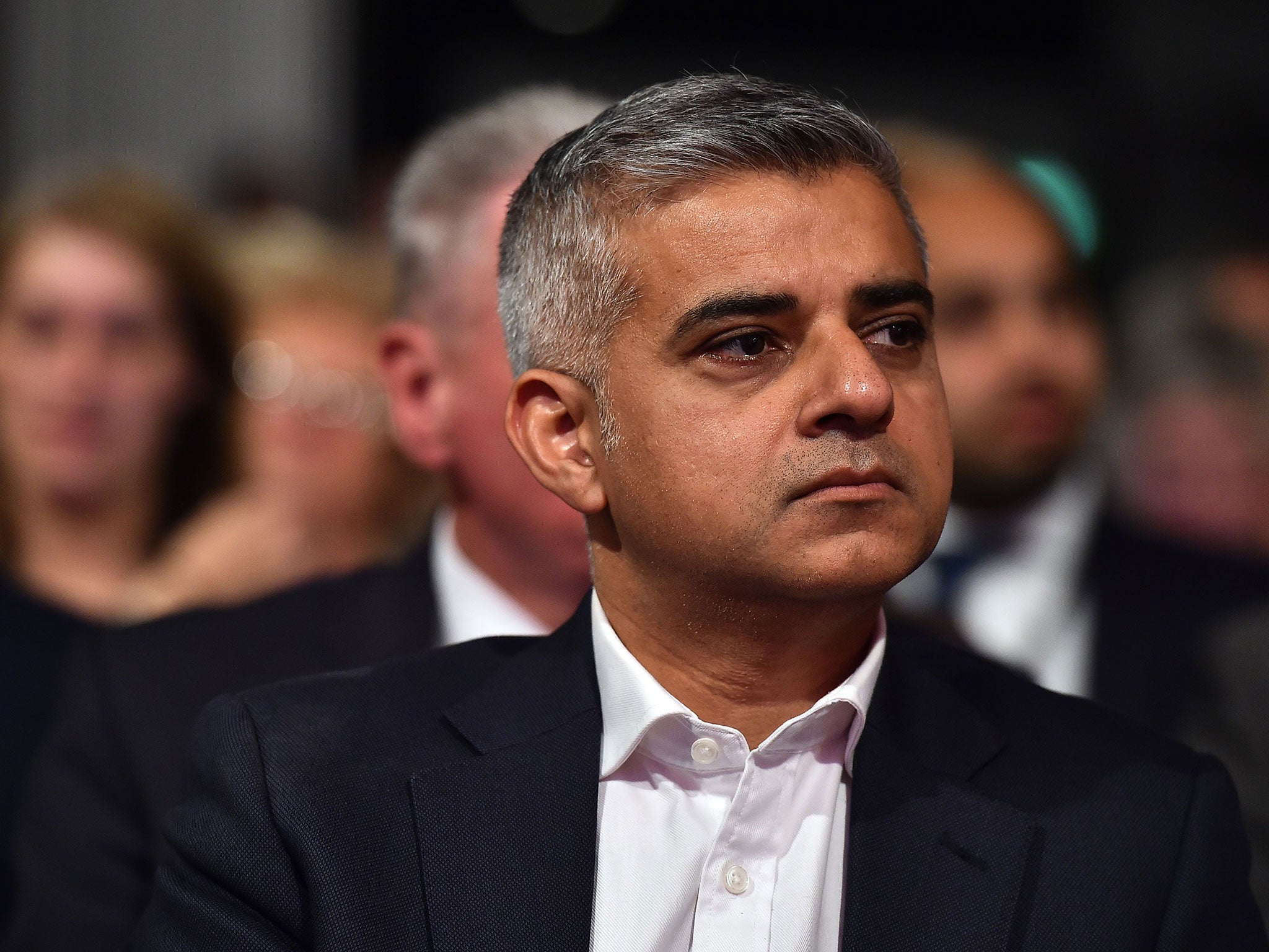 Sadiq Khan was among the all-male platform speakers