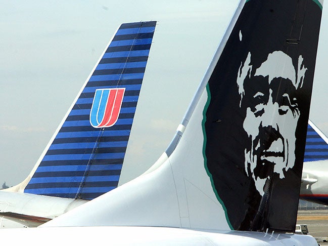 A United Airlines flight and Alaska Airlines flight bumped into each other at Los Angeles International Airport on Sunday