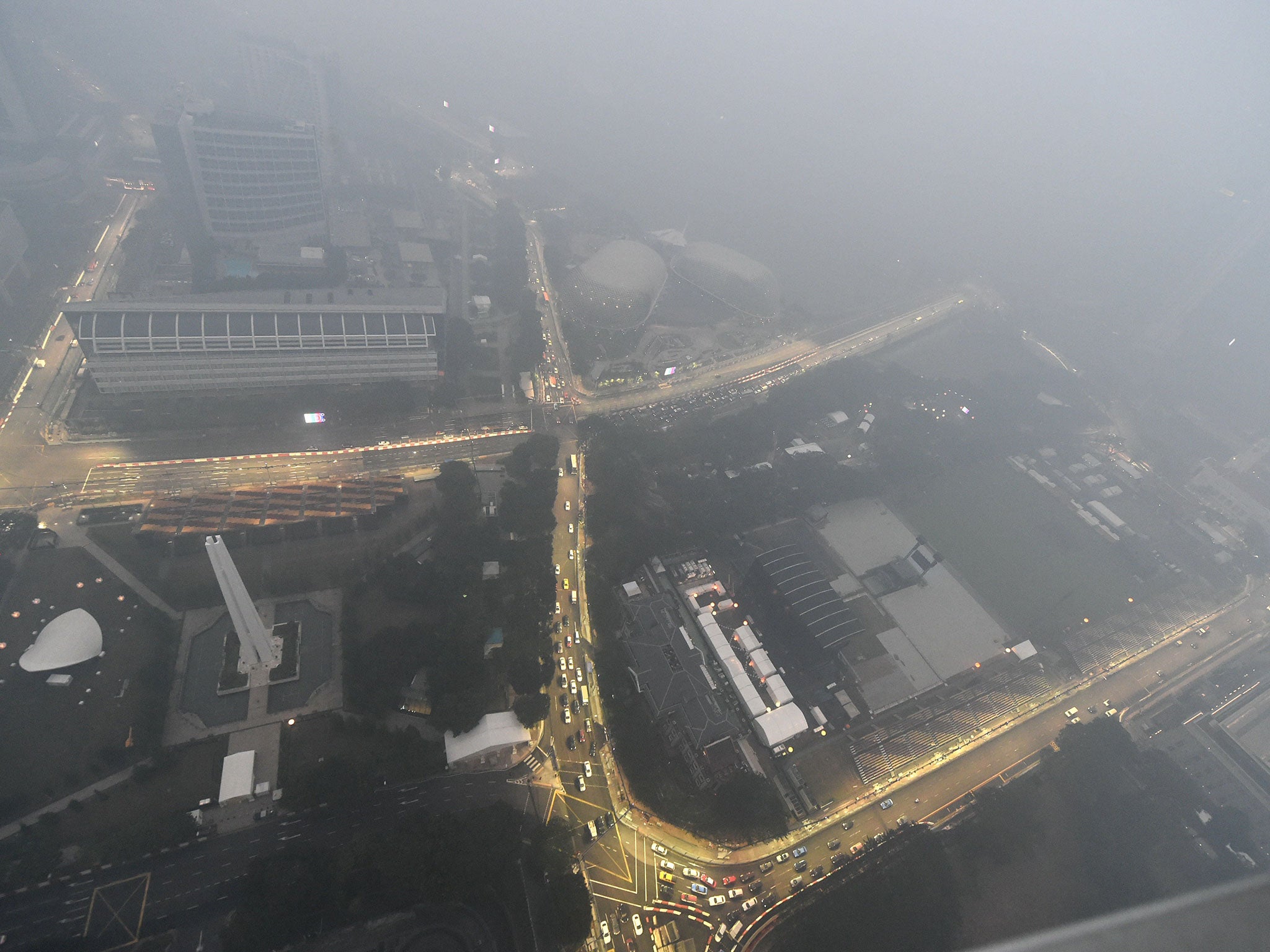 A view of the Singapore city centre that will be used for the Marina Bay circuit